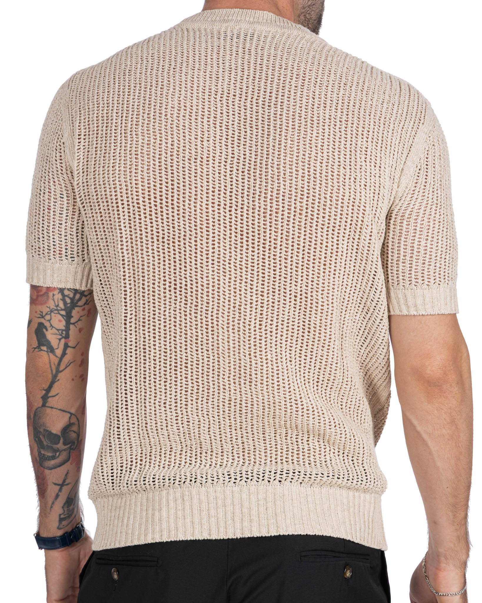 Grigor - t-shirt oversize traforata beige