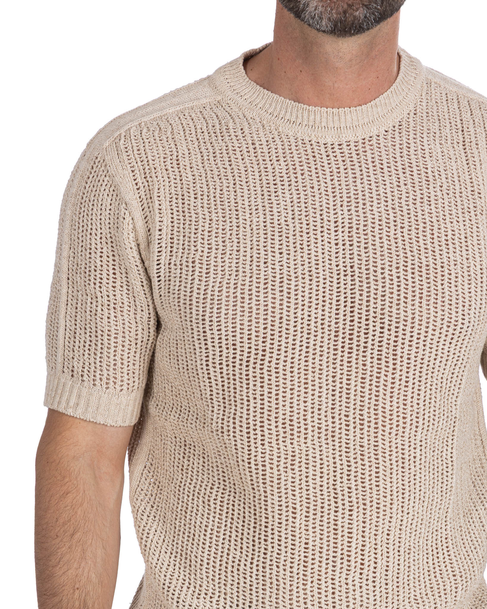 Grigor - t-shirt oversize traforata beige