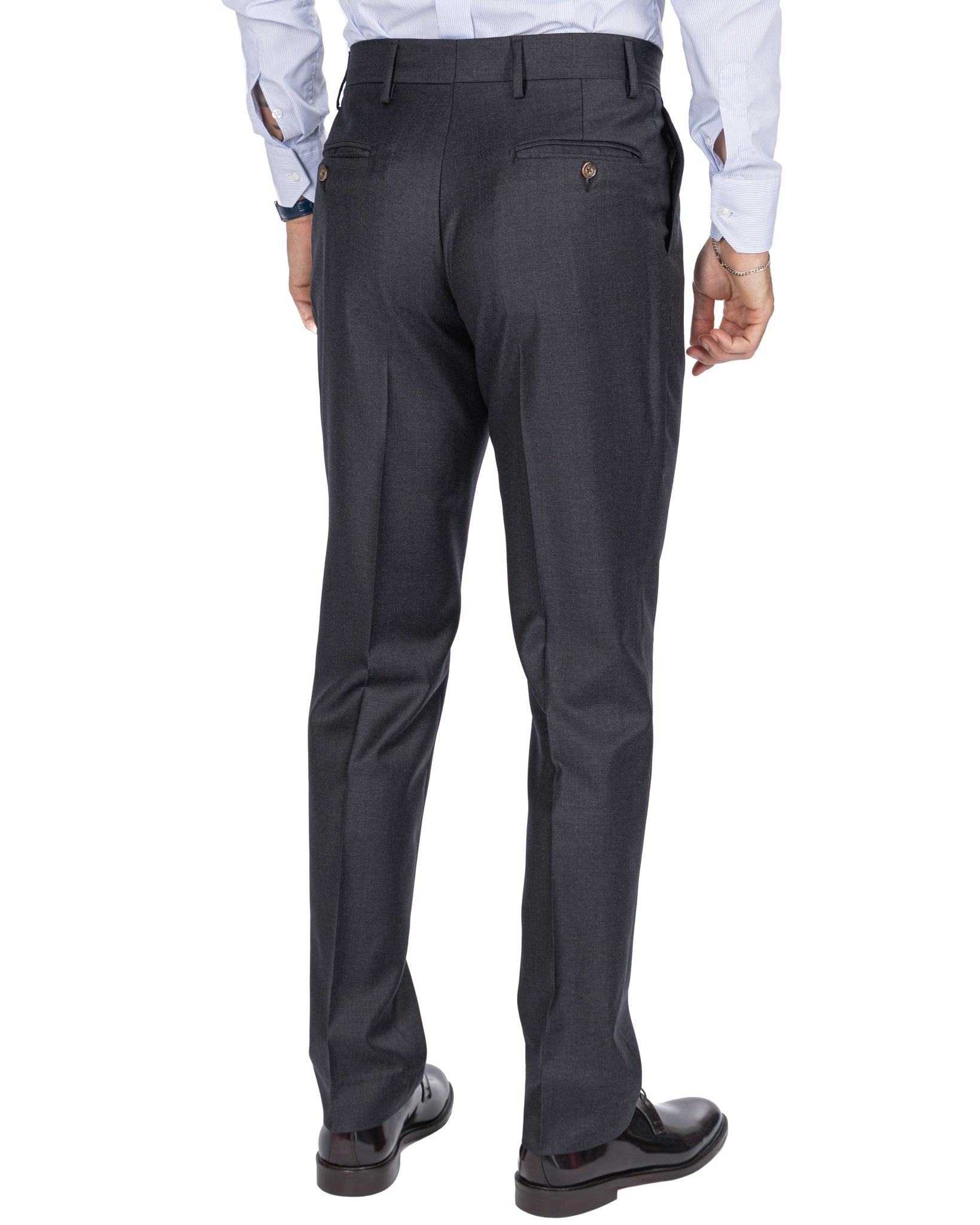 Staten wool trousers Canonico anthracite