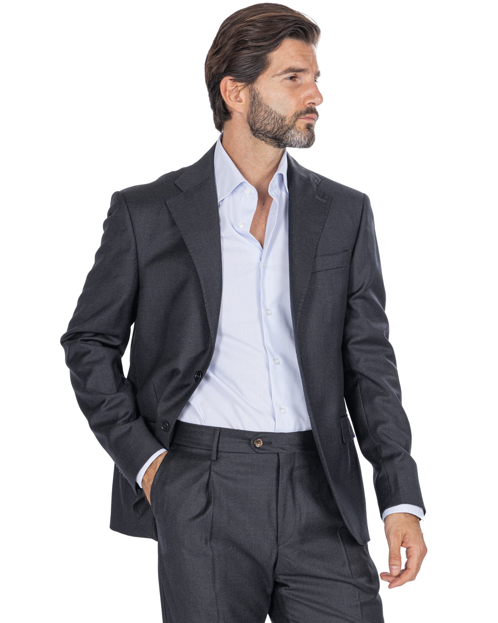 Canonico Anthracite Wool New Jersey Jacket