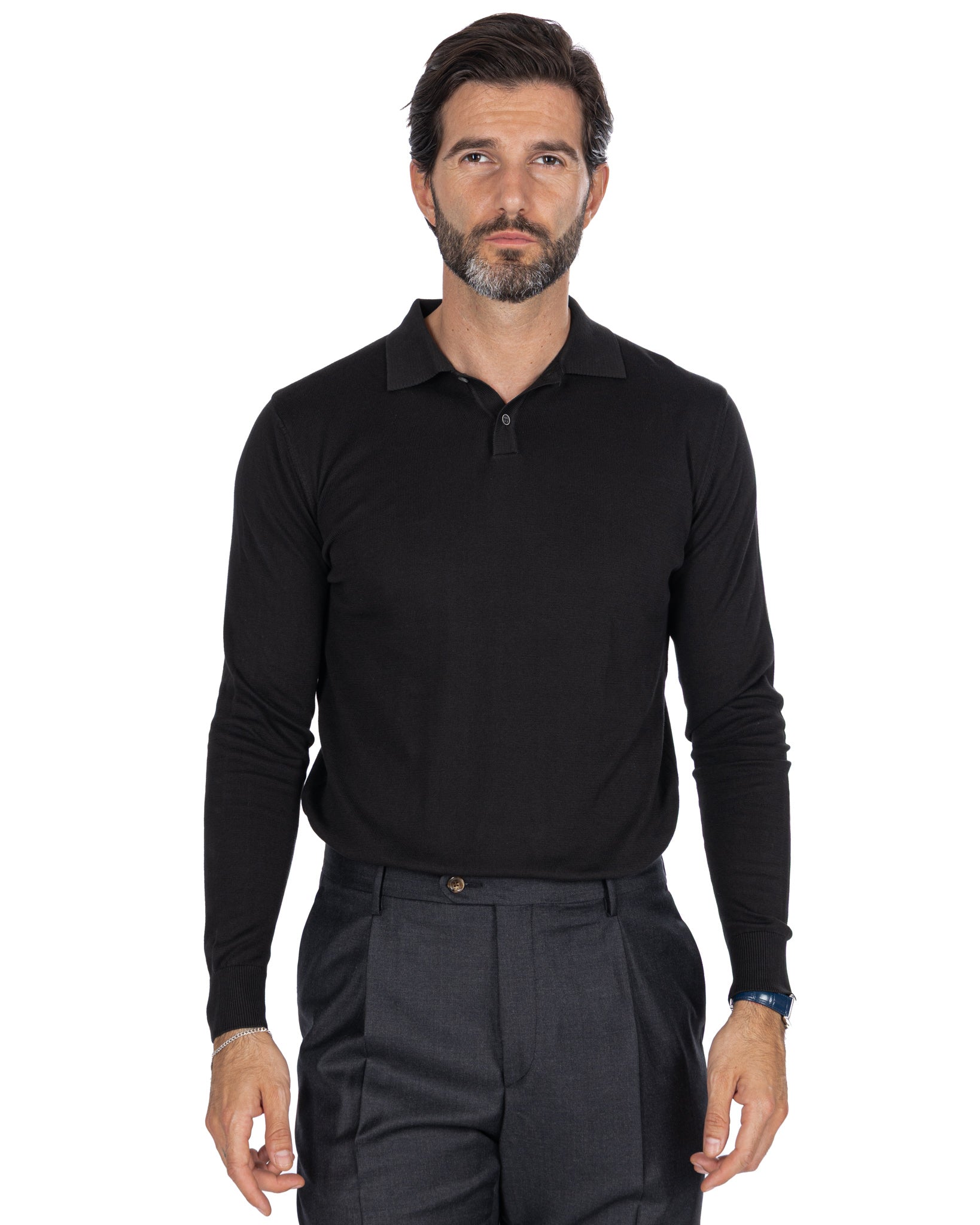 Polo Andrey in cotone nera