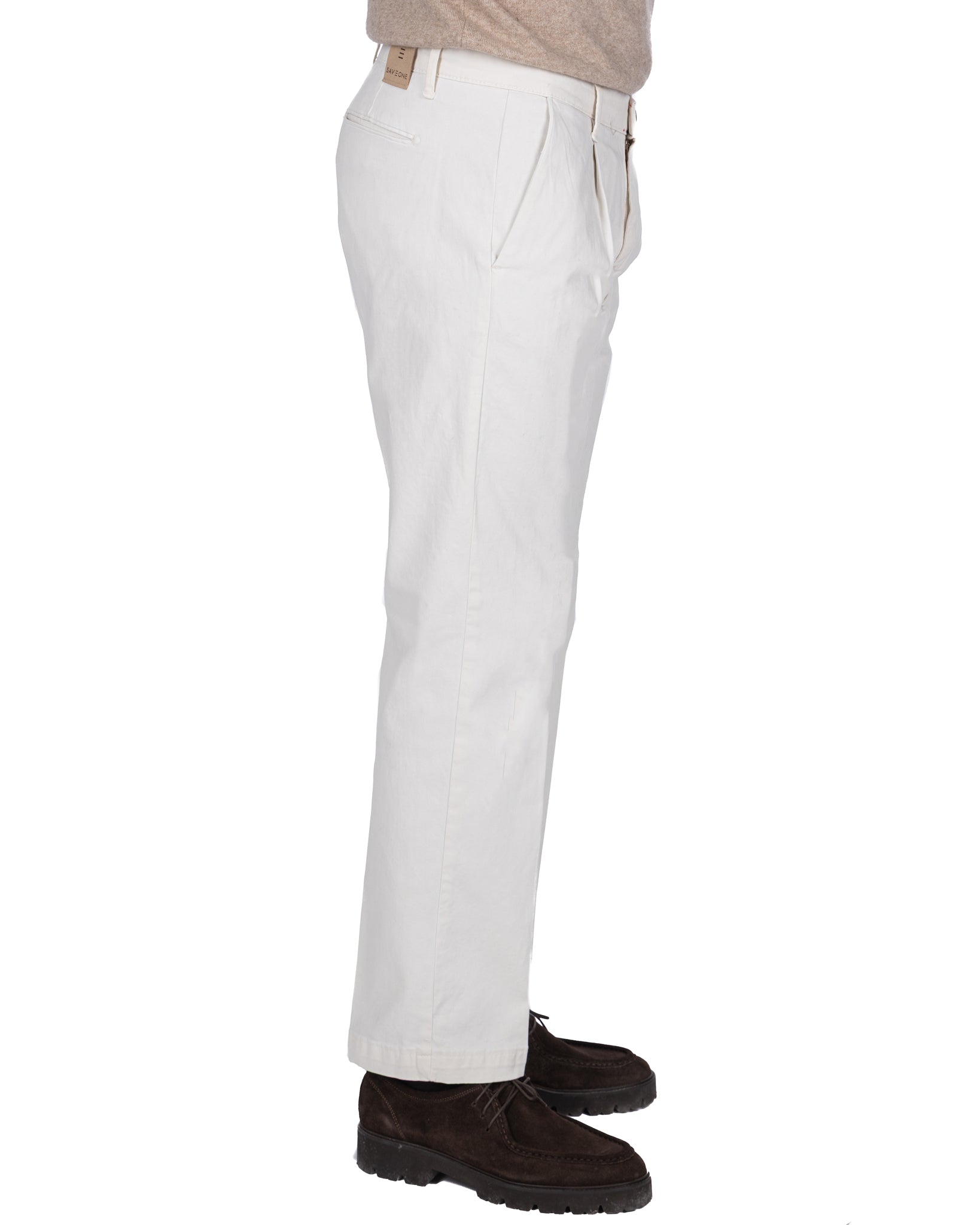 Pantalone Sean in cotone panna