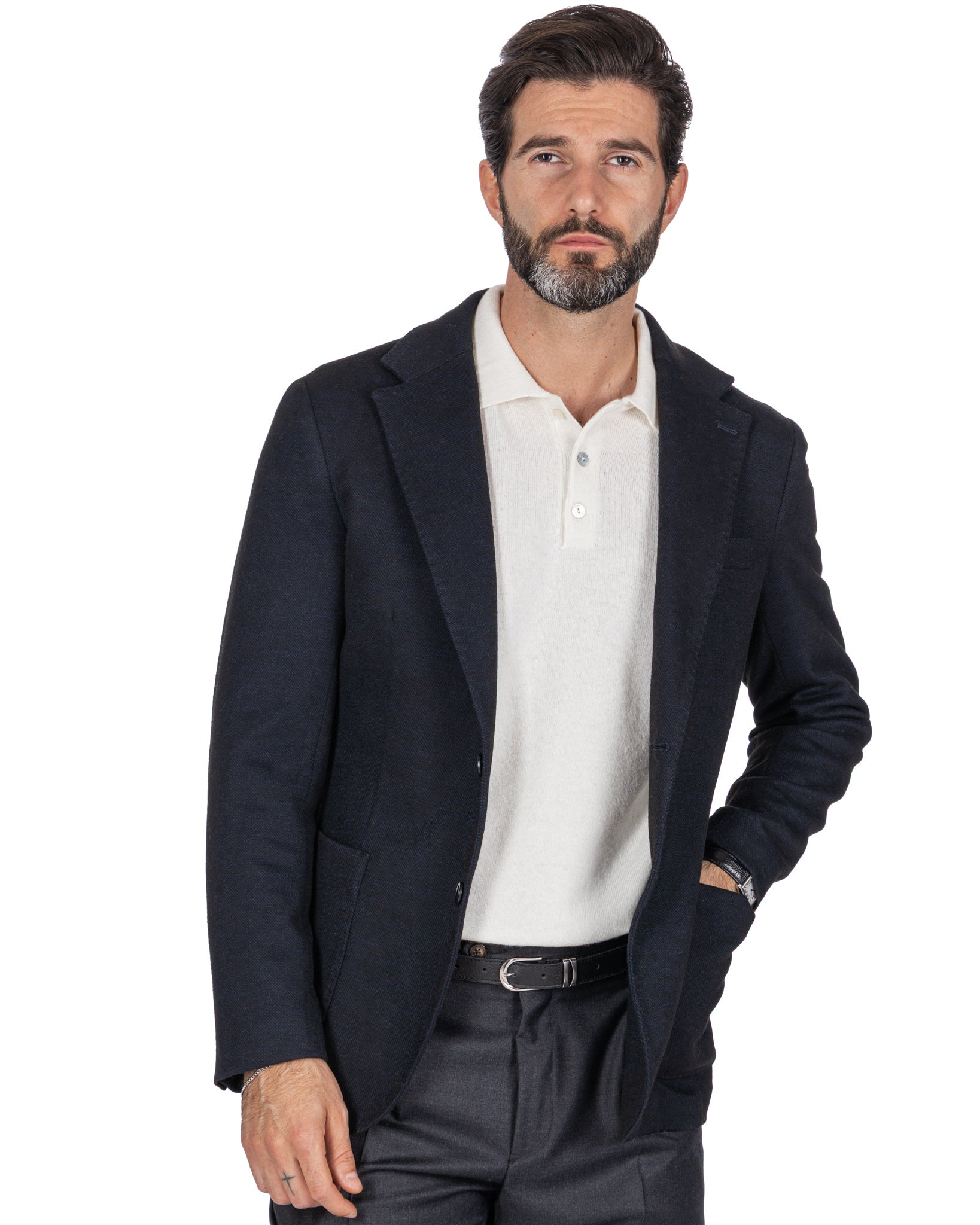 Veste Ayrton en sergé bleu