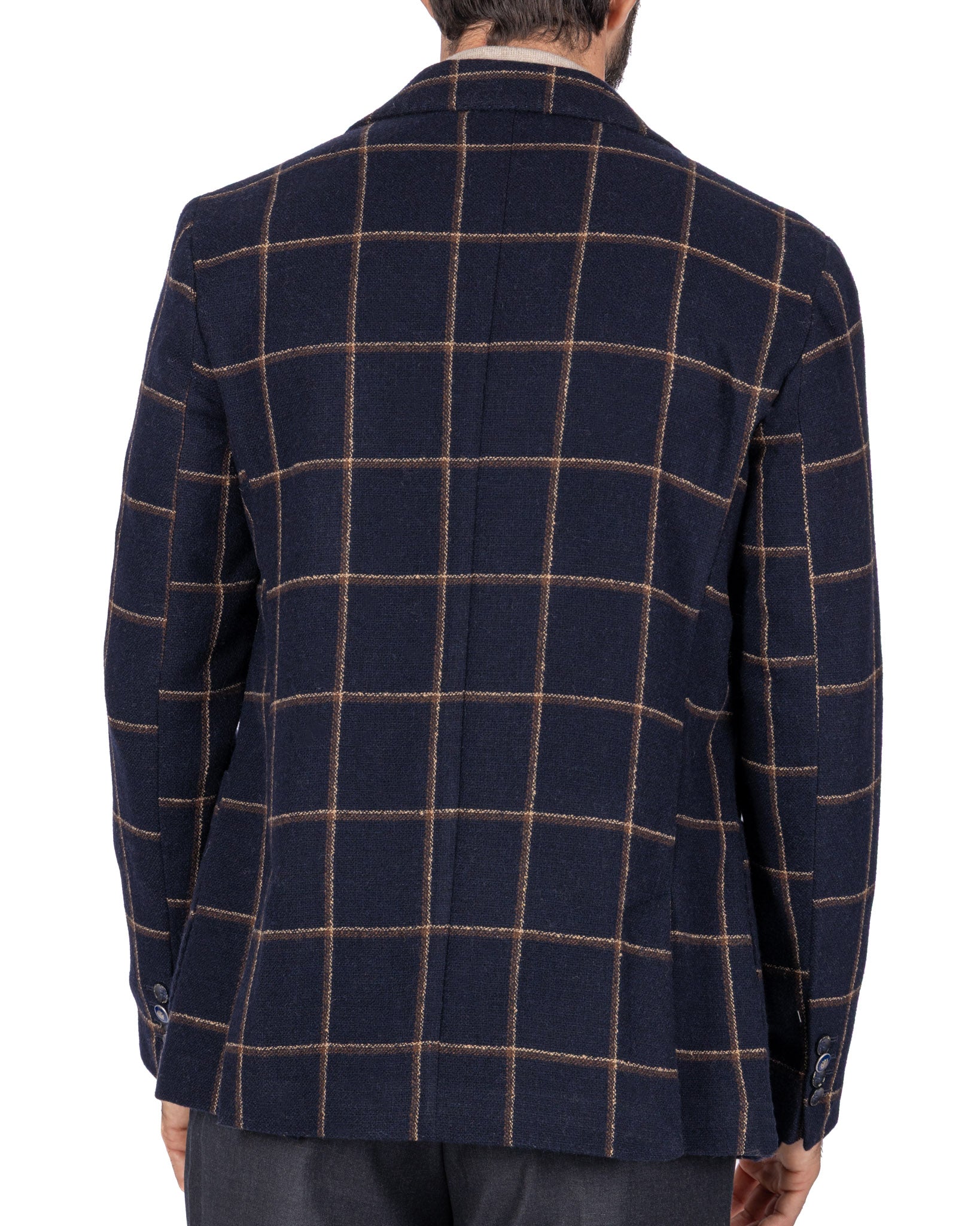 Fuji double-breasted jacket in blue check