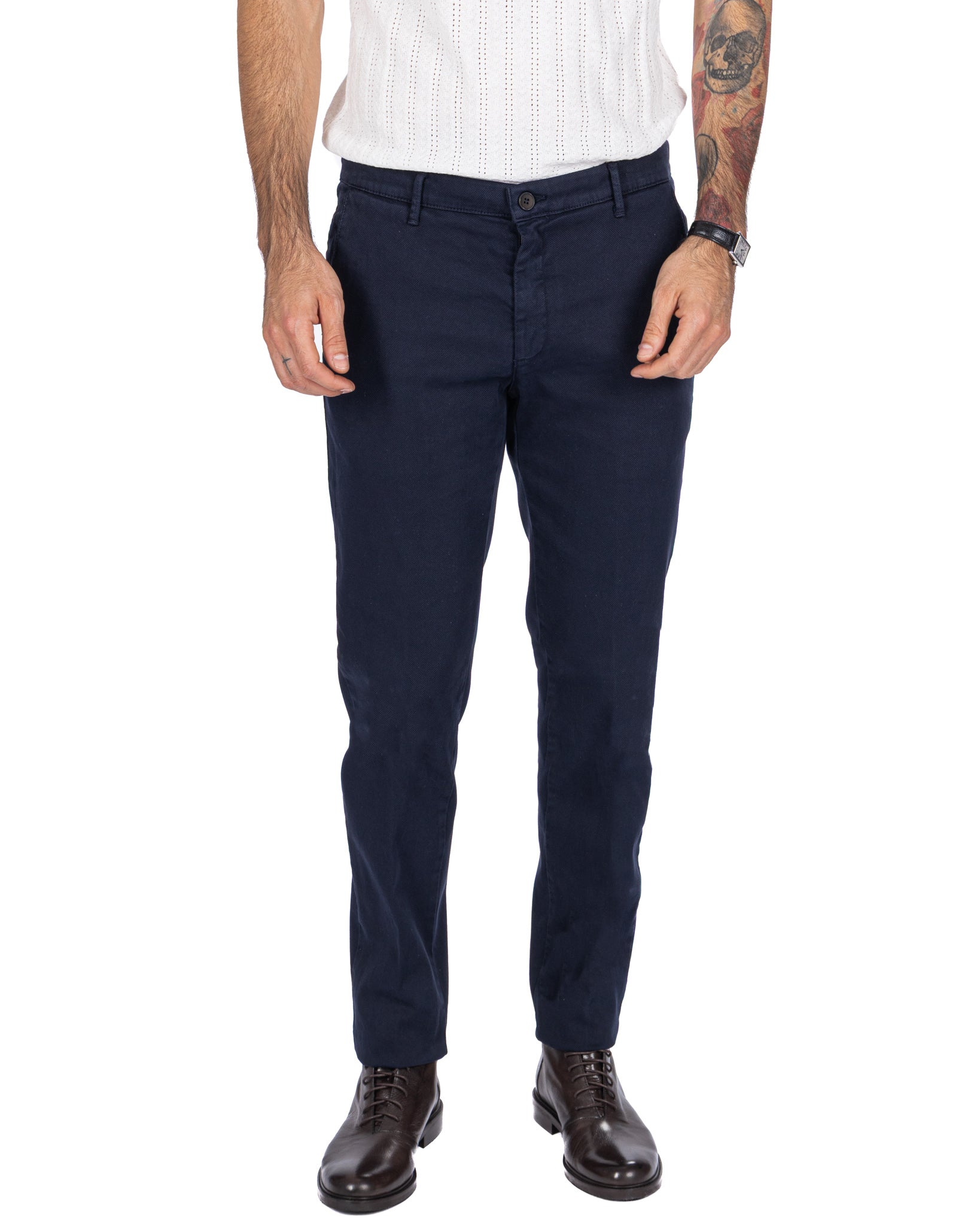 Pantalone Jack in cotone armaturato blu
