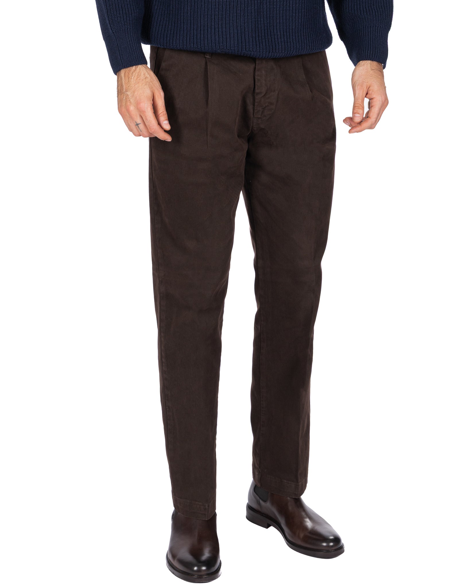 Pantalone Sean in cotone moro