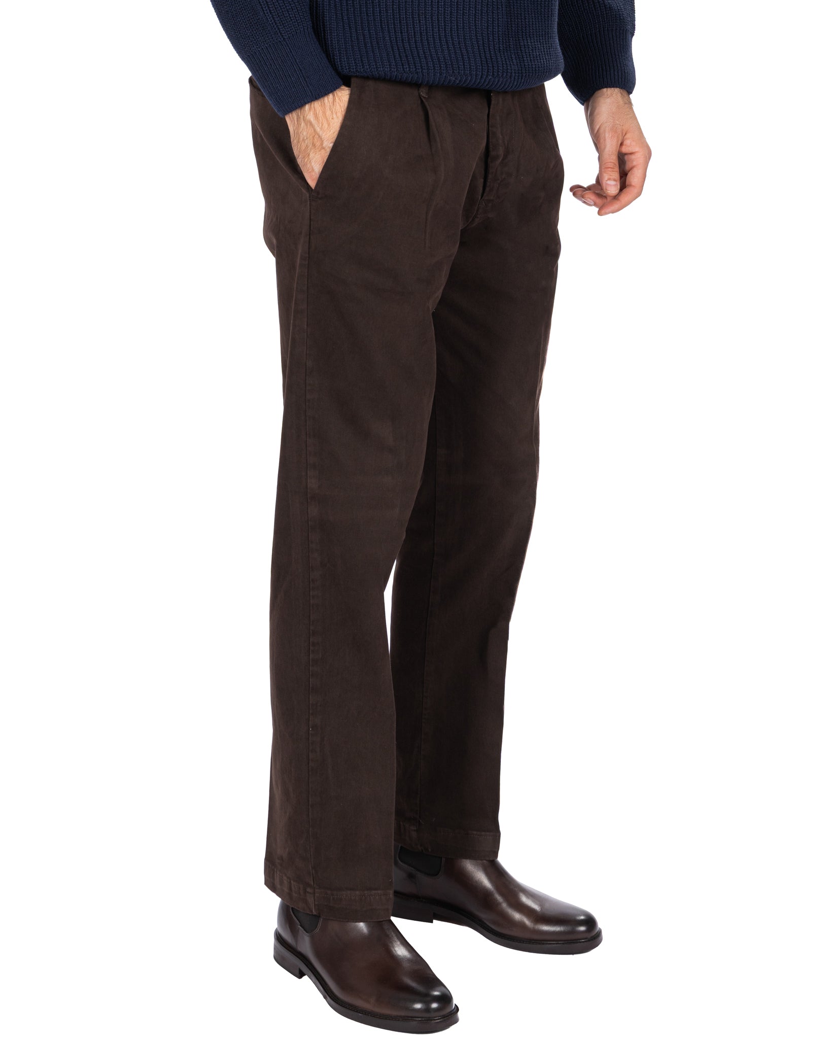 Pantalone Sean in cotone moro