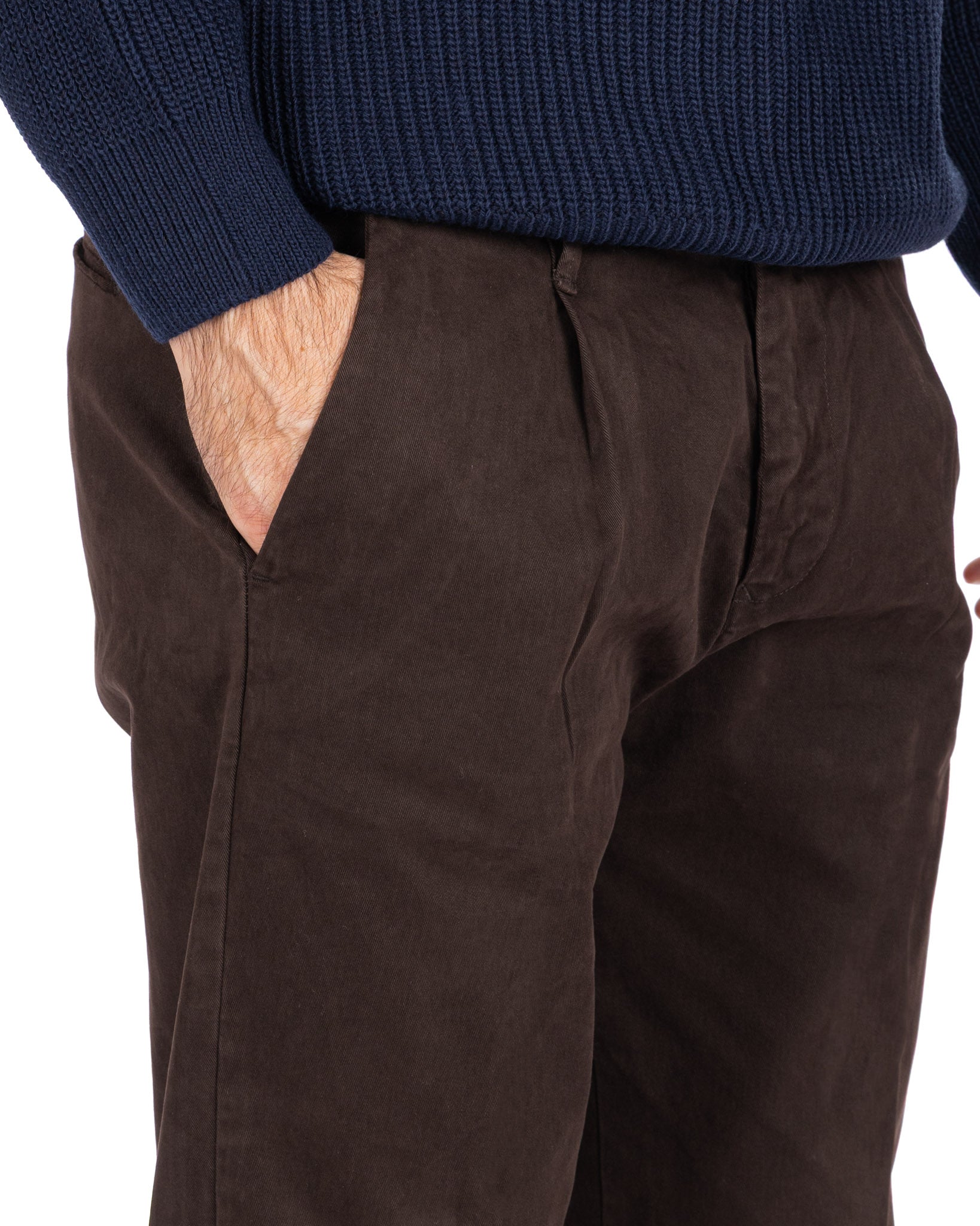 Pantalone Sean in cotone moro