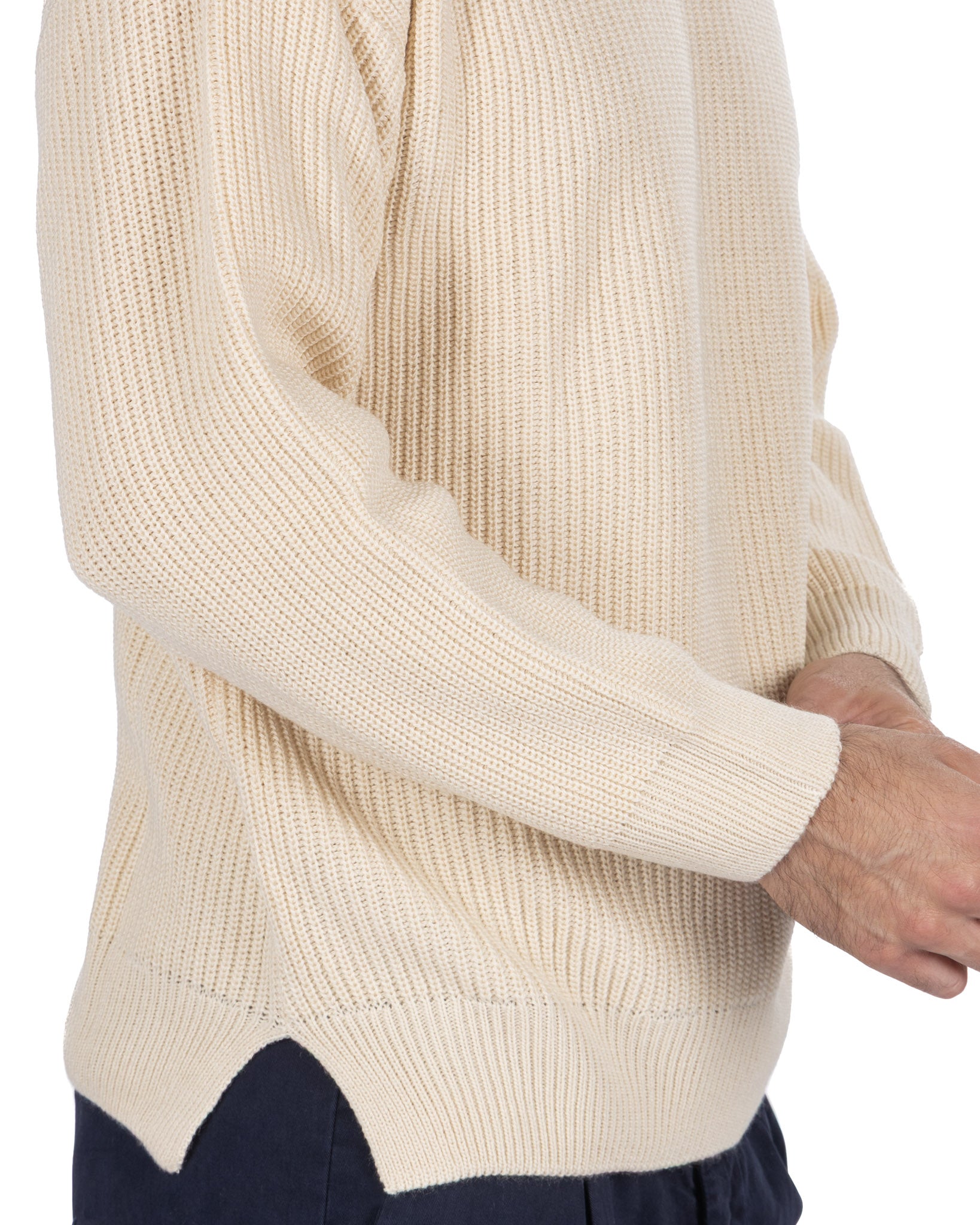 Girocollo Sven a coste beige