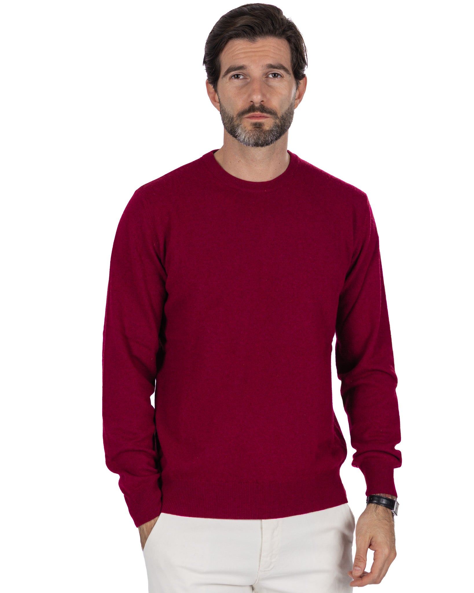 Girocollo Dustin in misto cachemire bordeaux