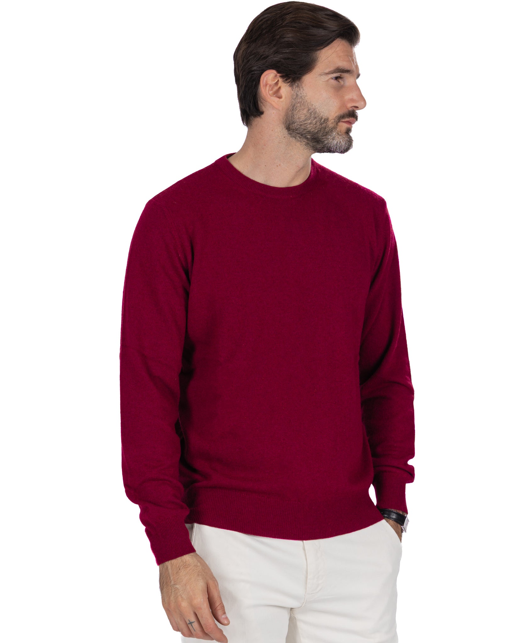 Girocollo Dustin in misto cachemire bordeaux