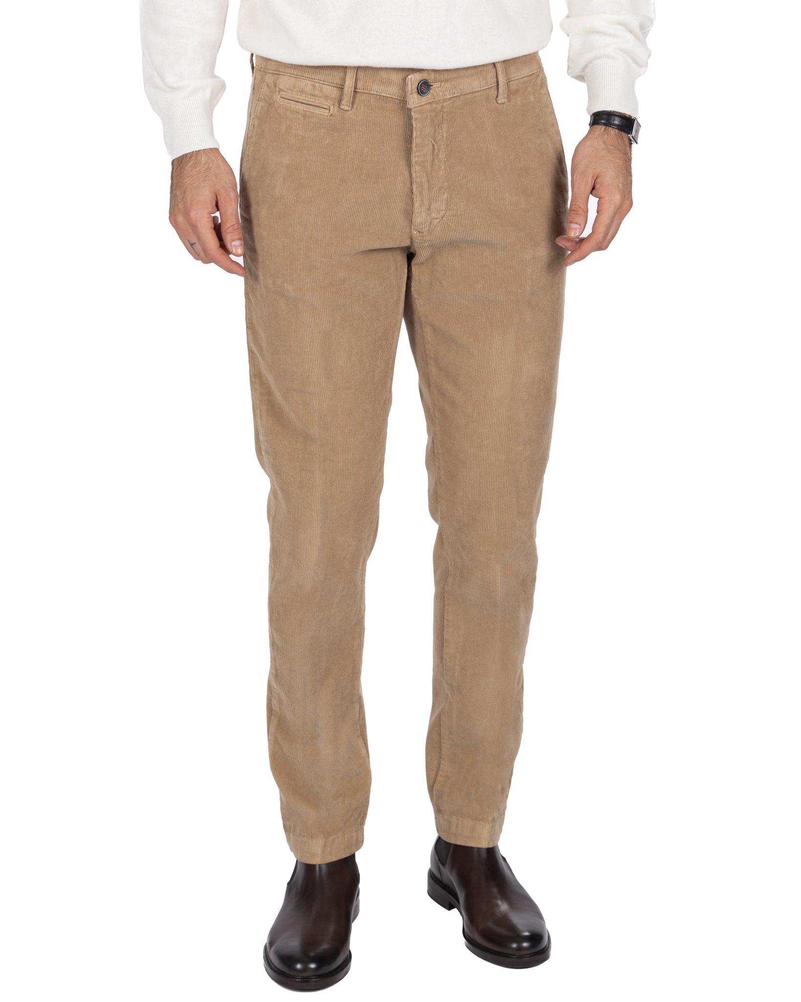 Pantalone Harlan in velluto tabacco
