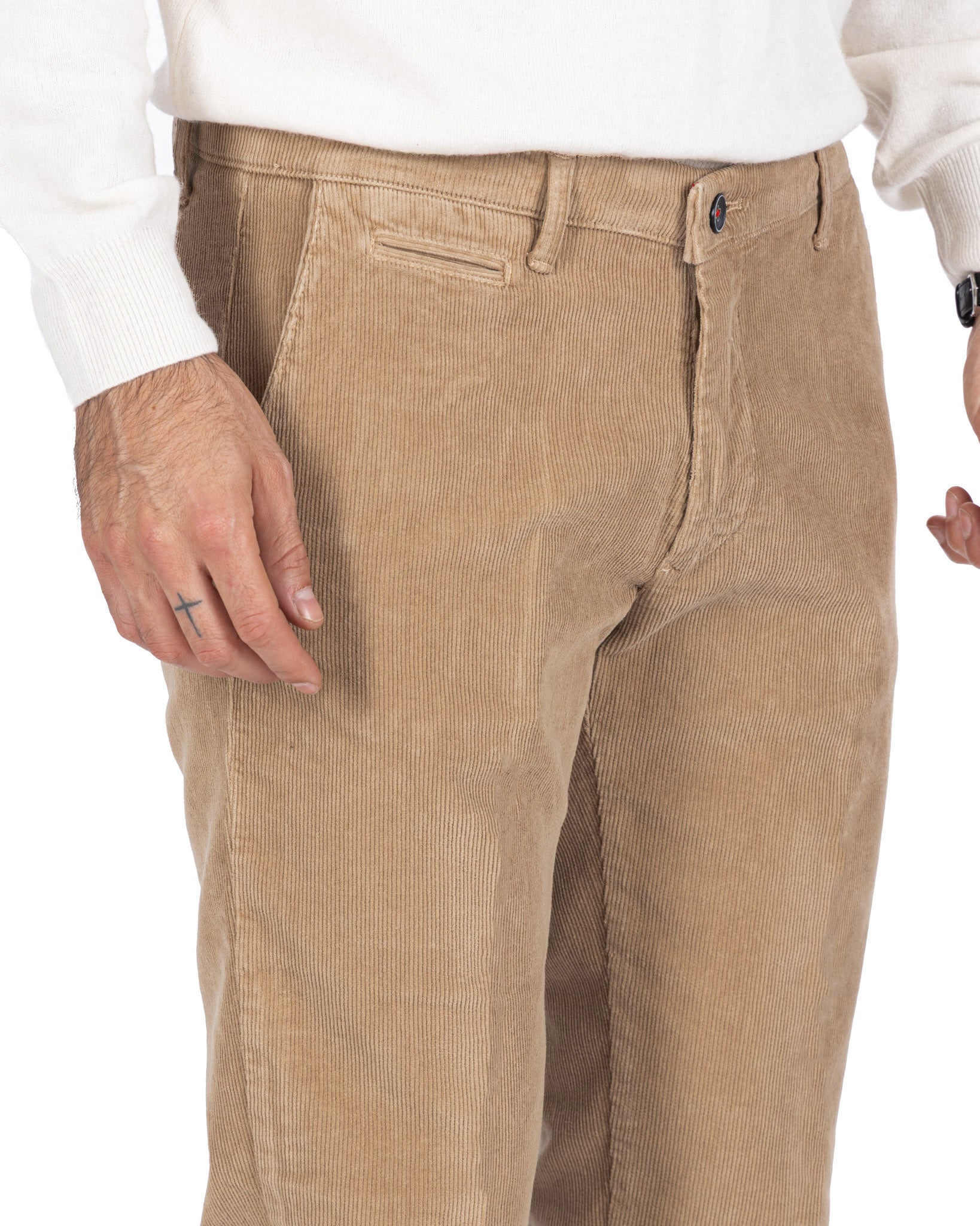 Pantalone Harlan in velluto tabacco