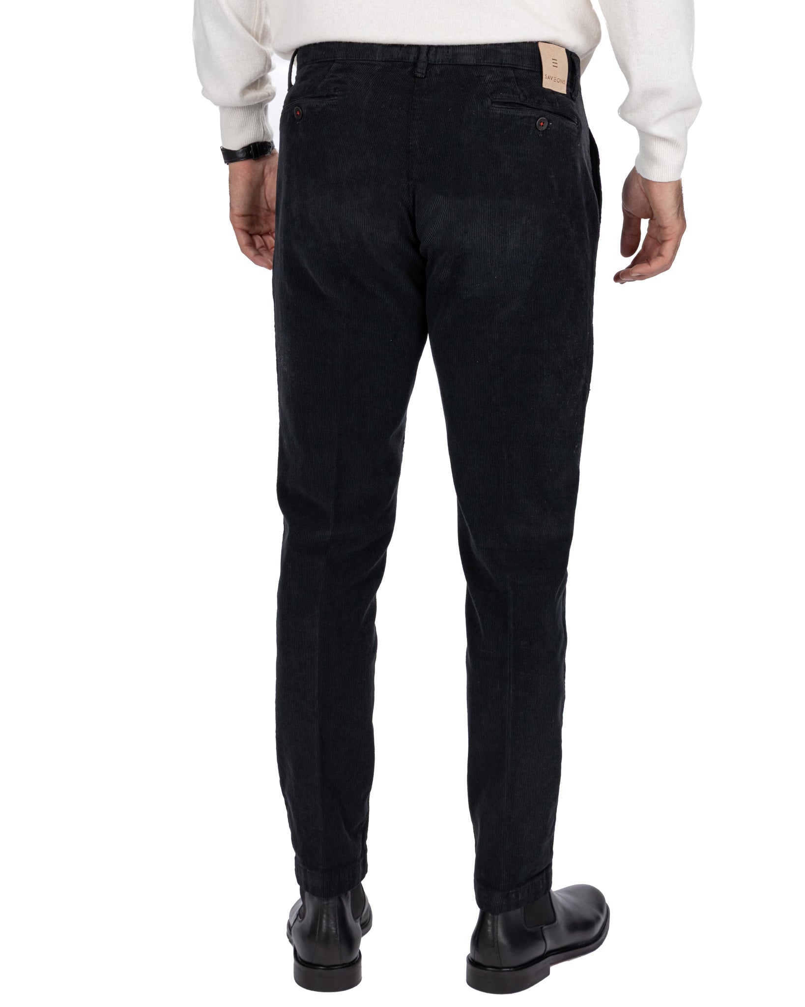 Pantalone Harlan in velluto nero