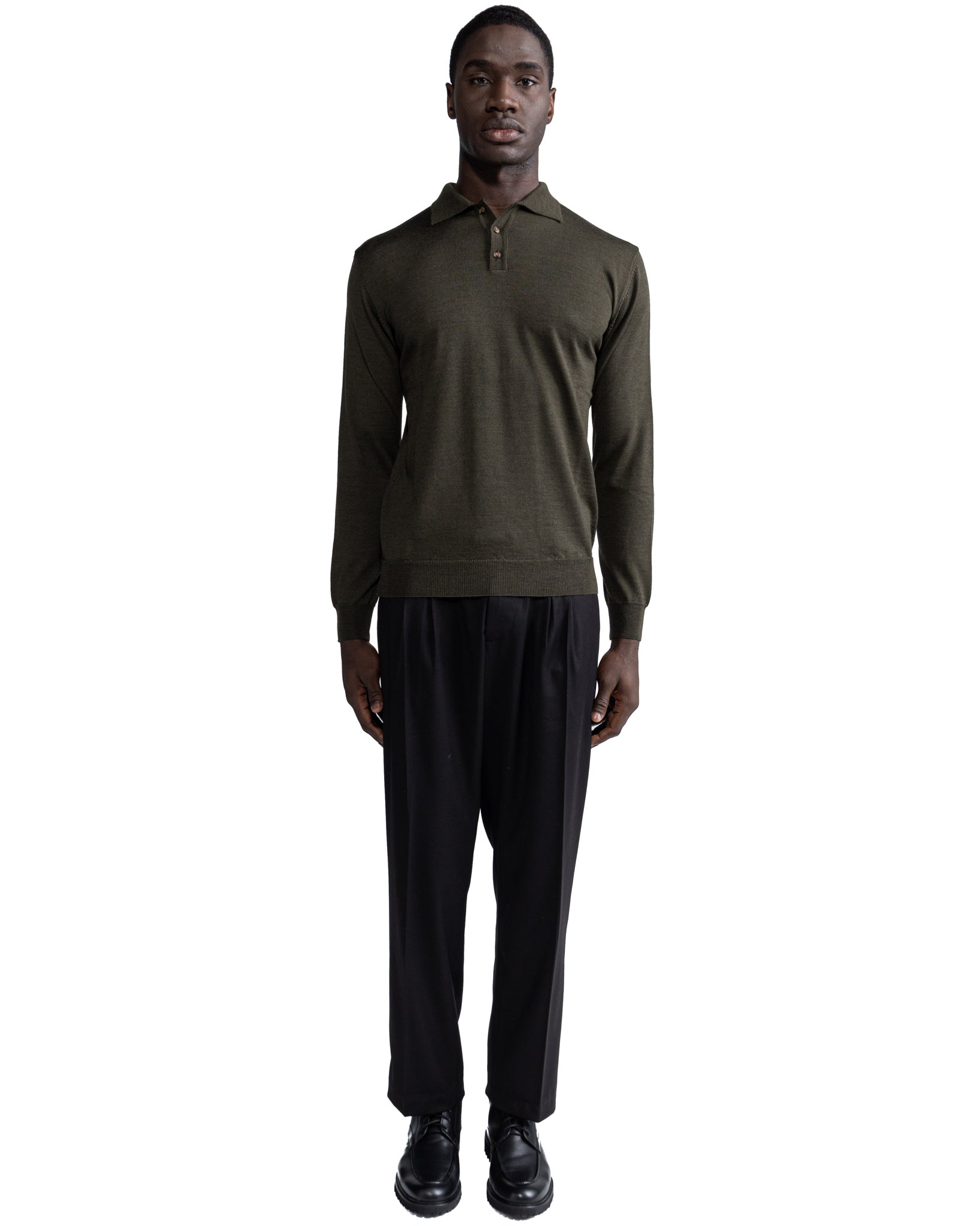 Polo Rovigo en laine militaire Tollegno