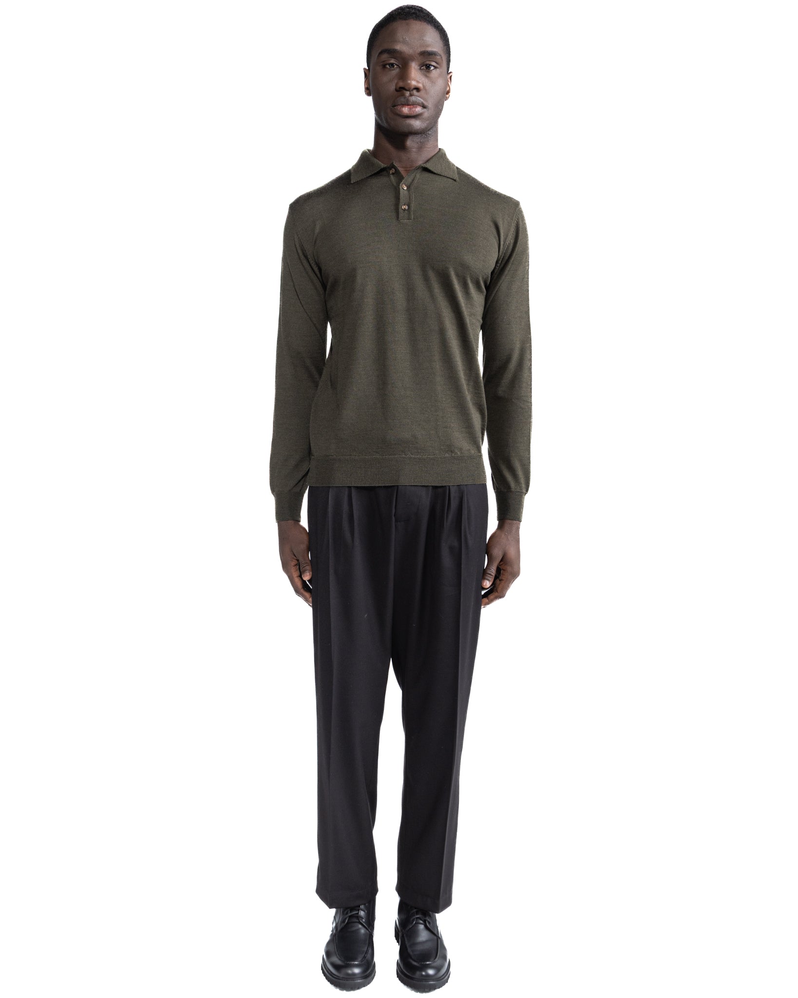 Polo Rovigo in lana Tollegno militare