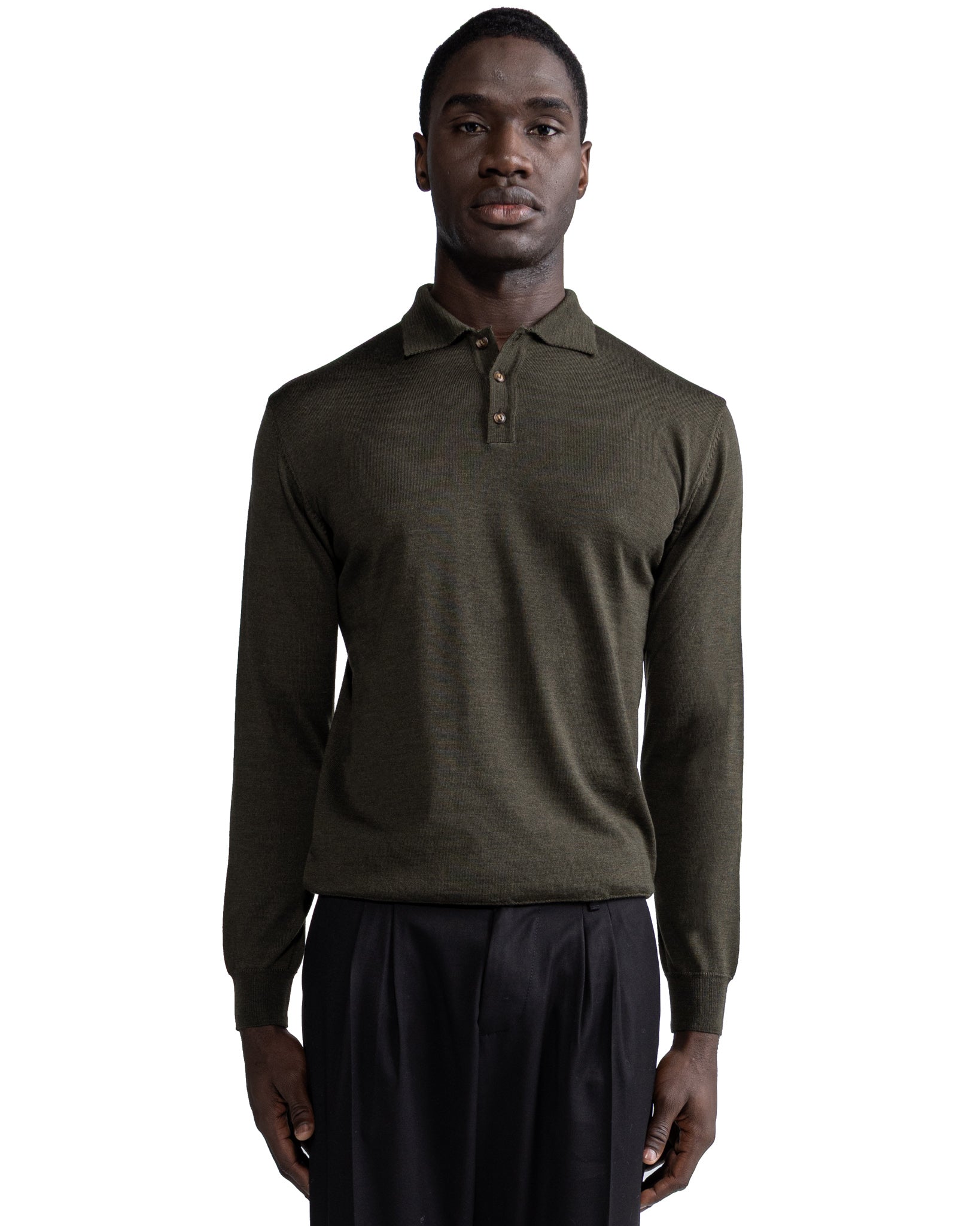 Polo Rovigo en laine militaire Tollegno