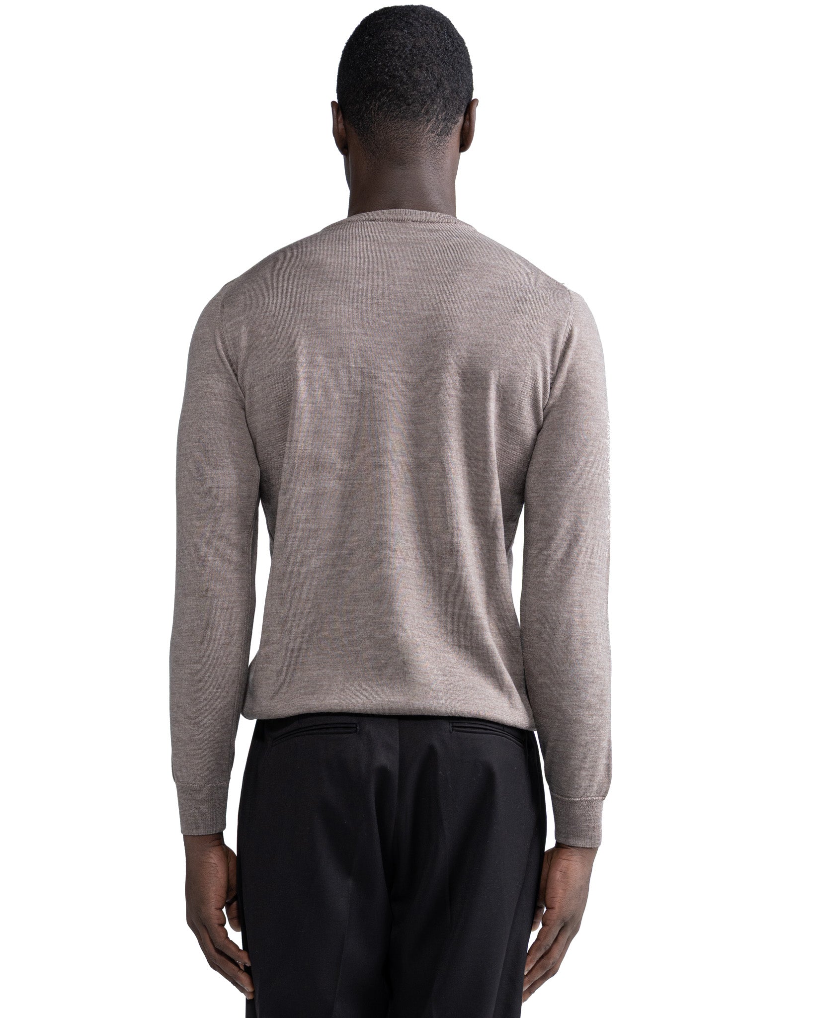 Furore crewneck in merino wool Tollegno sand