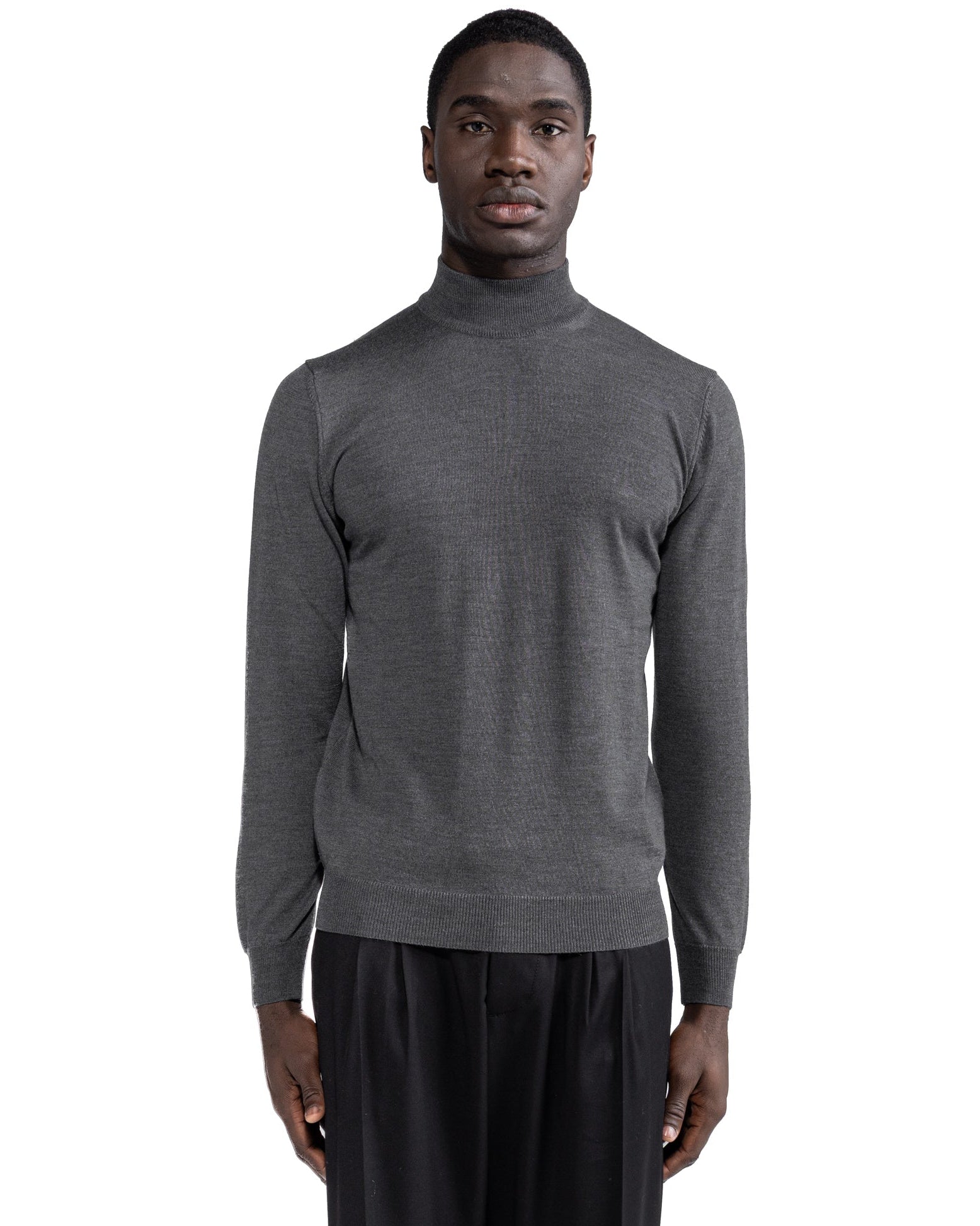 Lupetto Ancona in lana Tollegno grigio