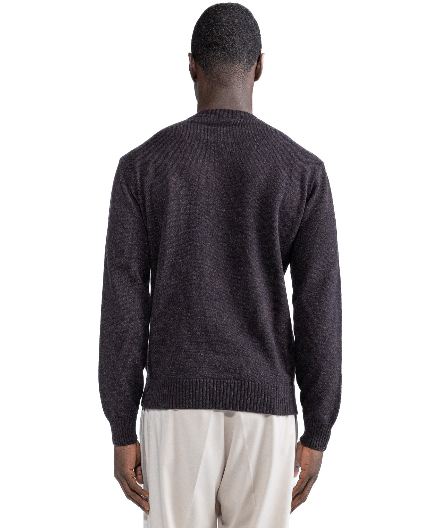 Pull ras du cou Willie en bouclé foncé