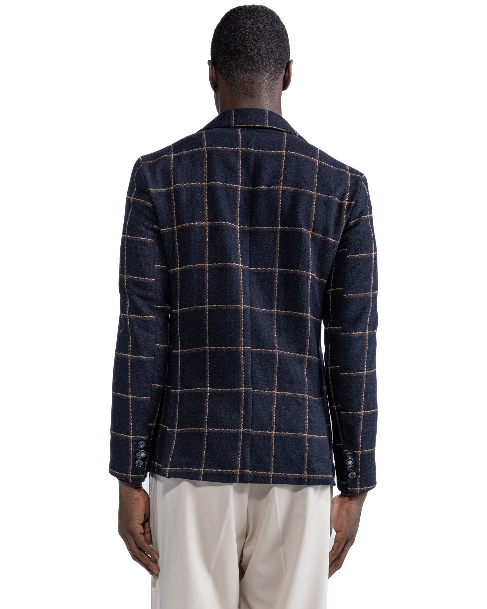 Fuji double-breasted jacket in blue check