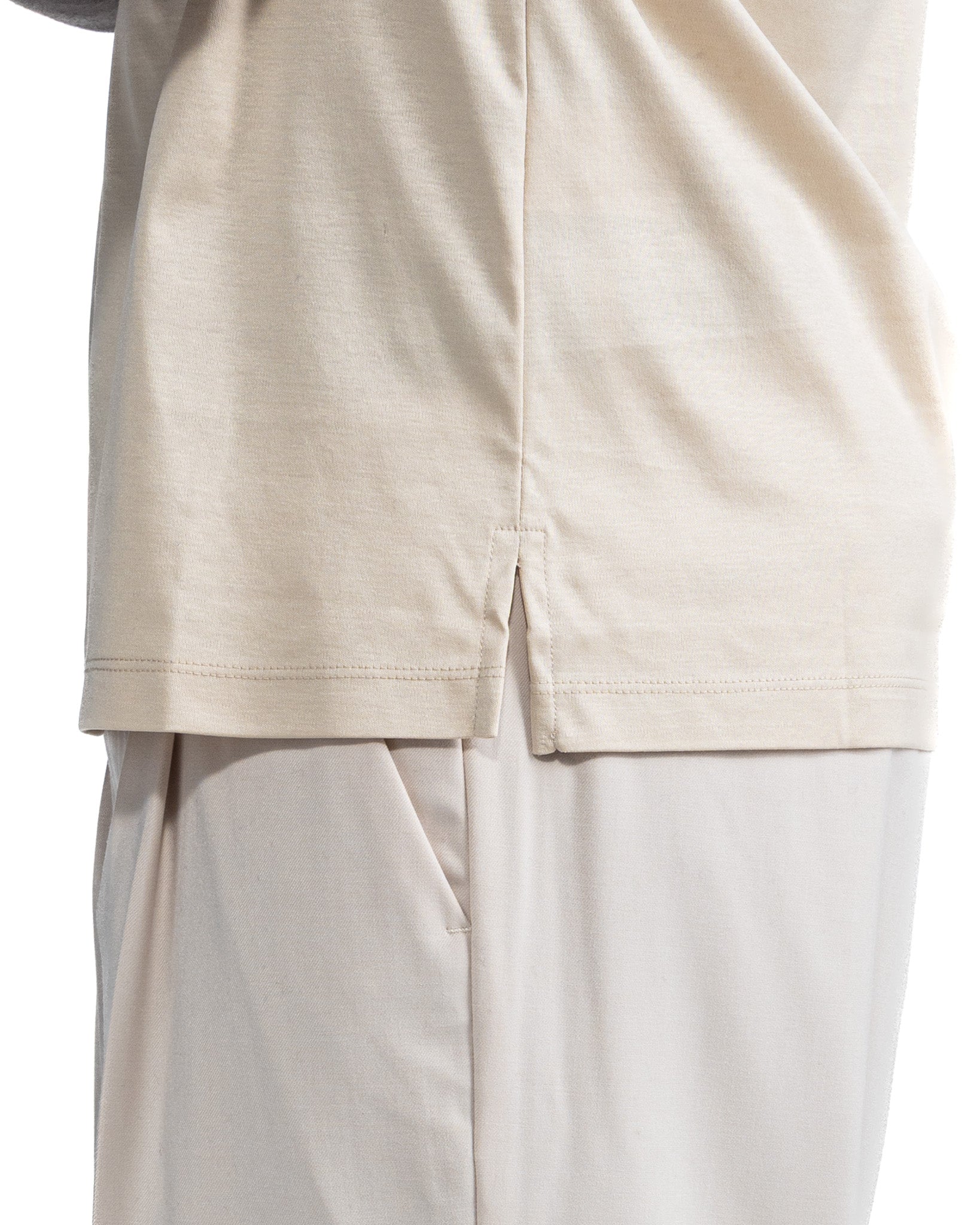 T-shirt Hoorn en fil d'Écosse beige