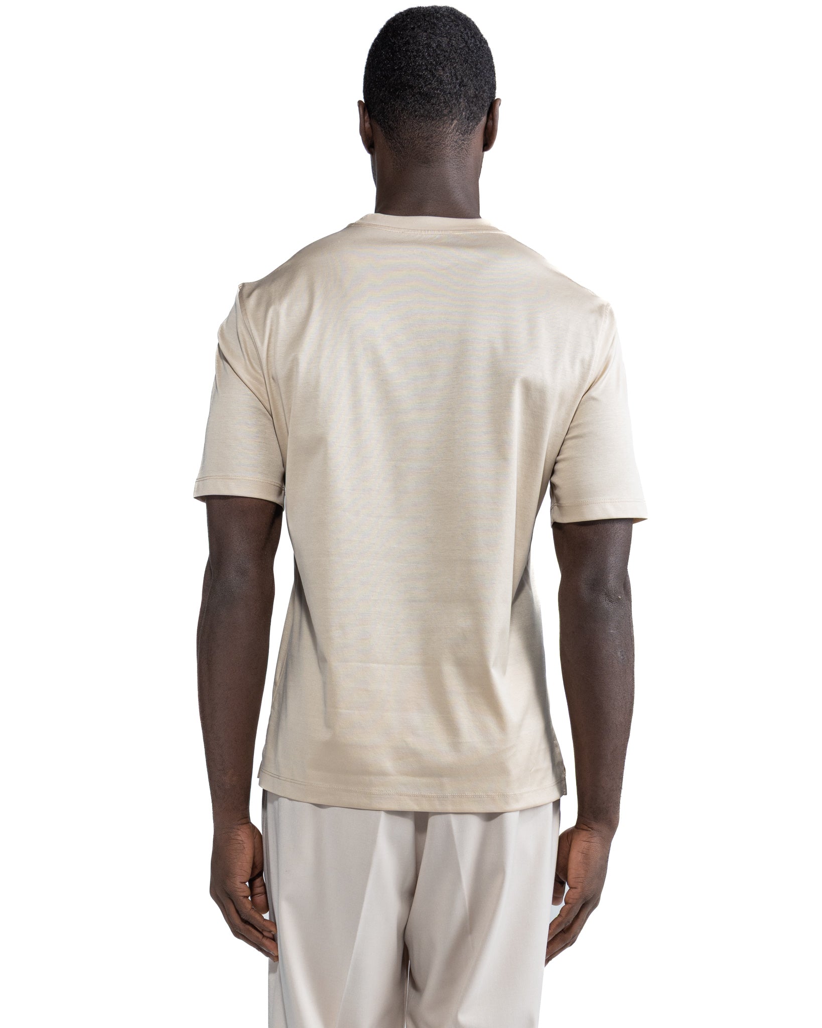 T-shirt Hoorn en fil d'Écosse beige