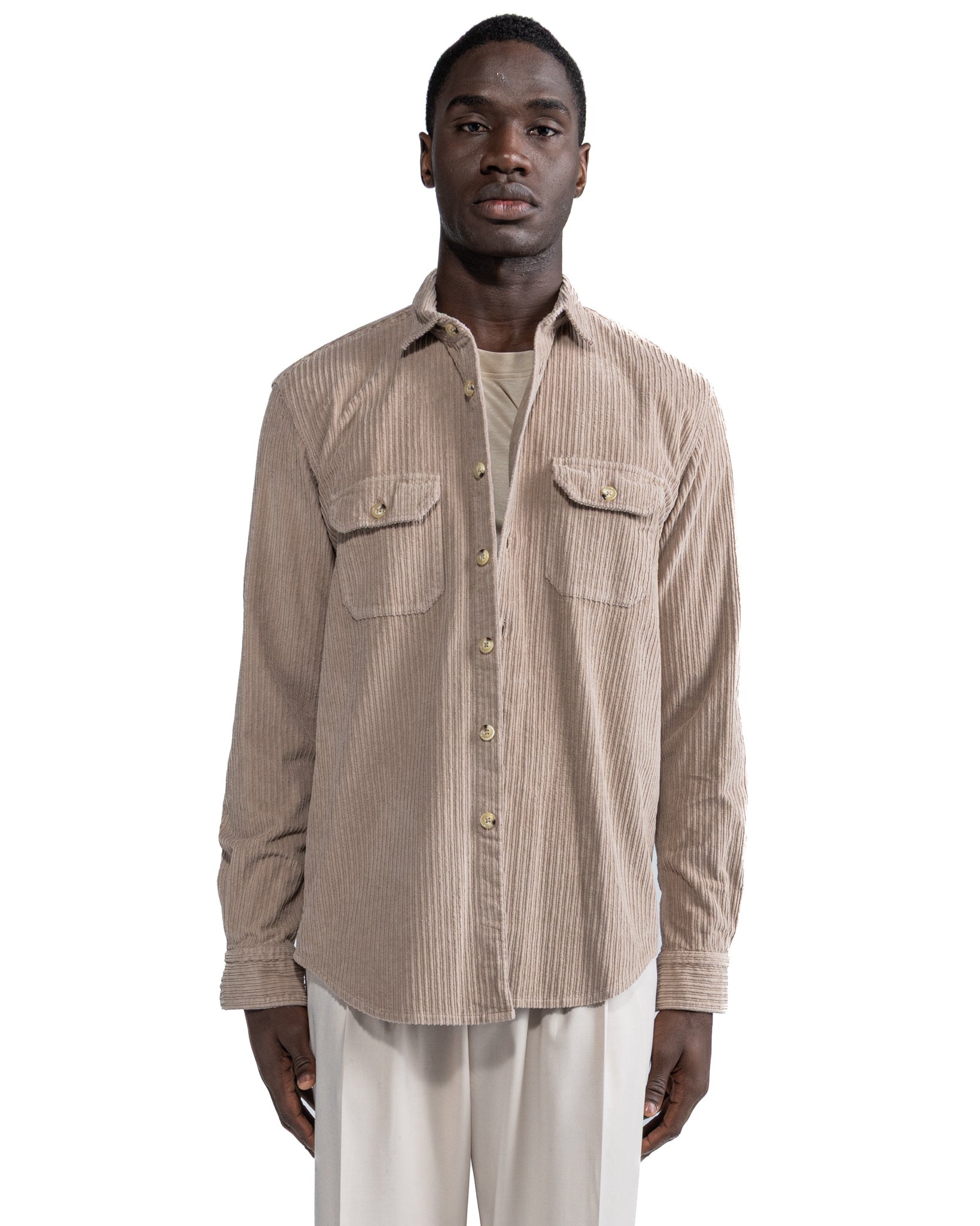Atlantis Beige Velvet Shirt