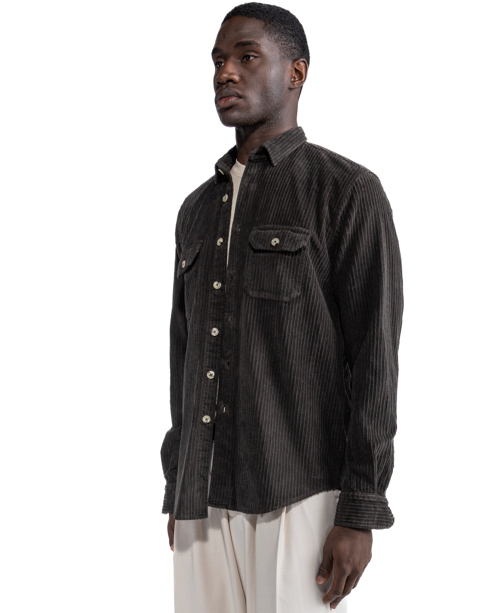 Atlantis shirt in dark velvet