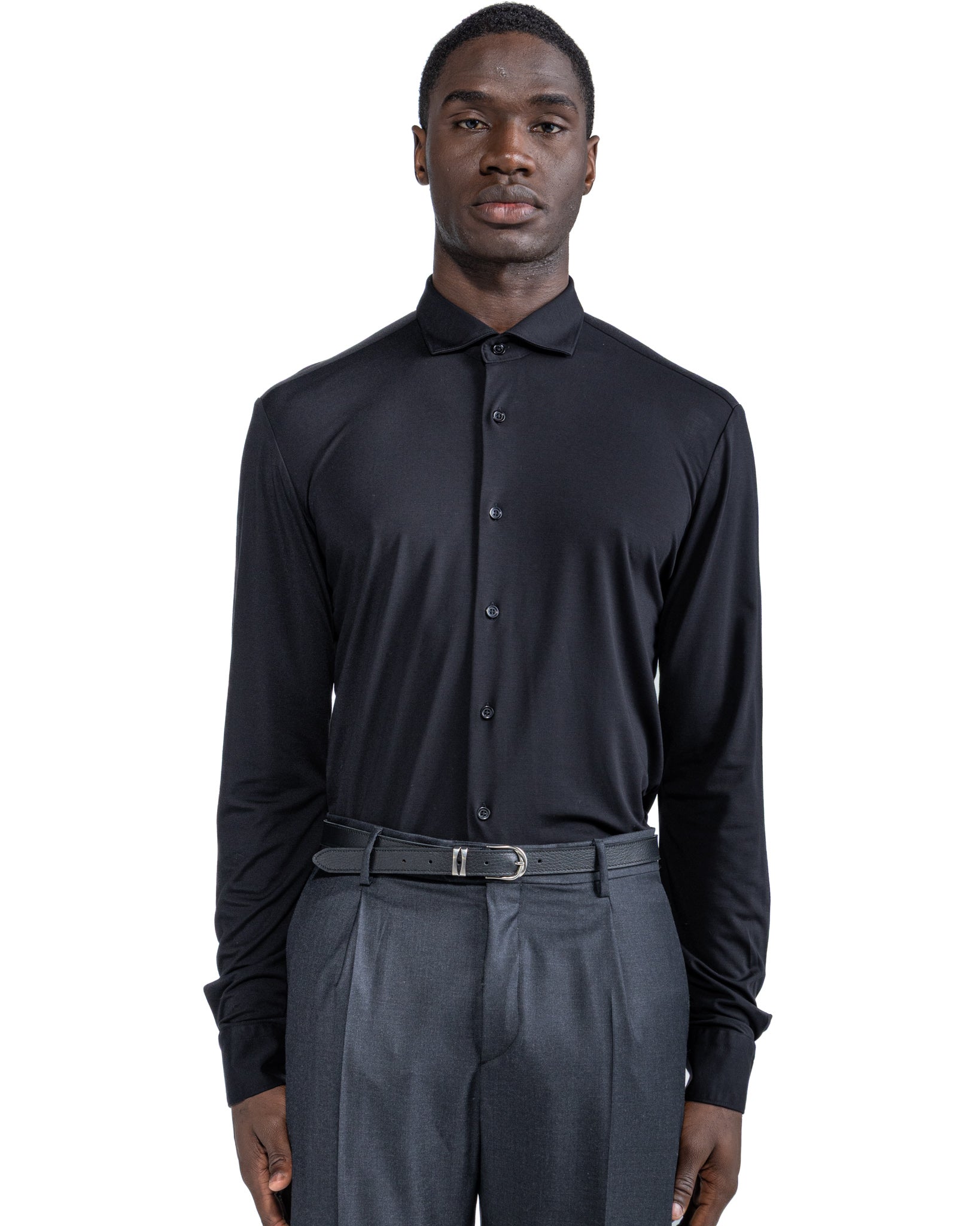 Camicia Radice in jersey nero
