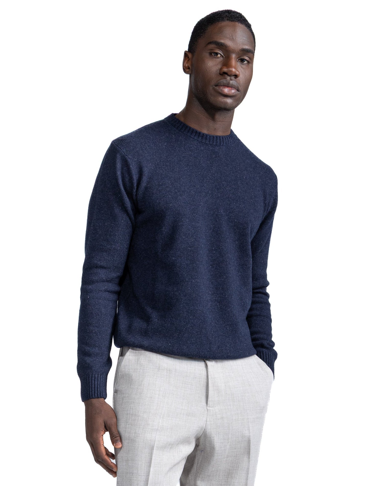 Girocollo Etna in misto lana blu