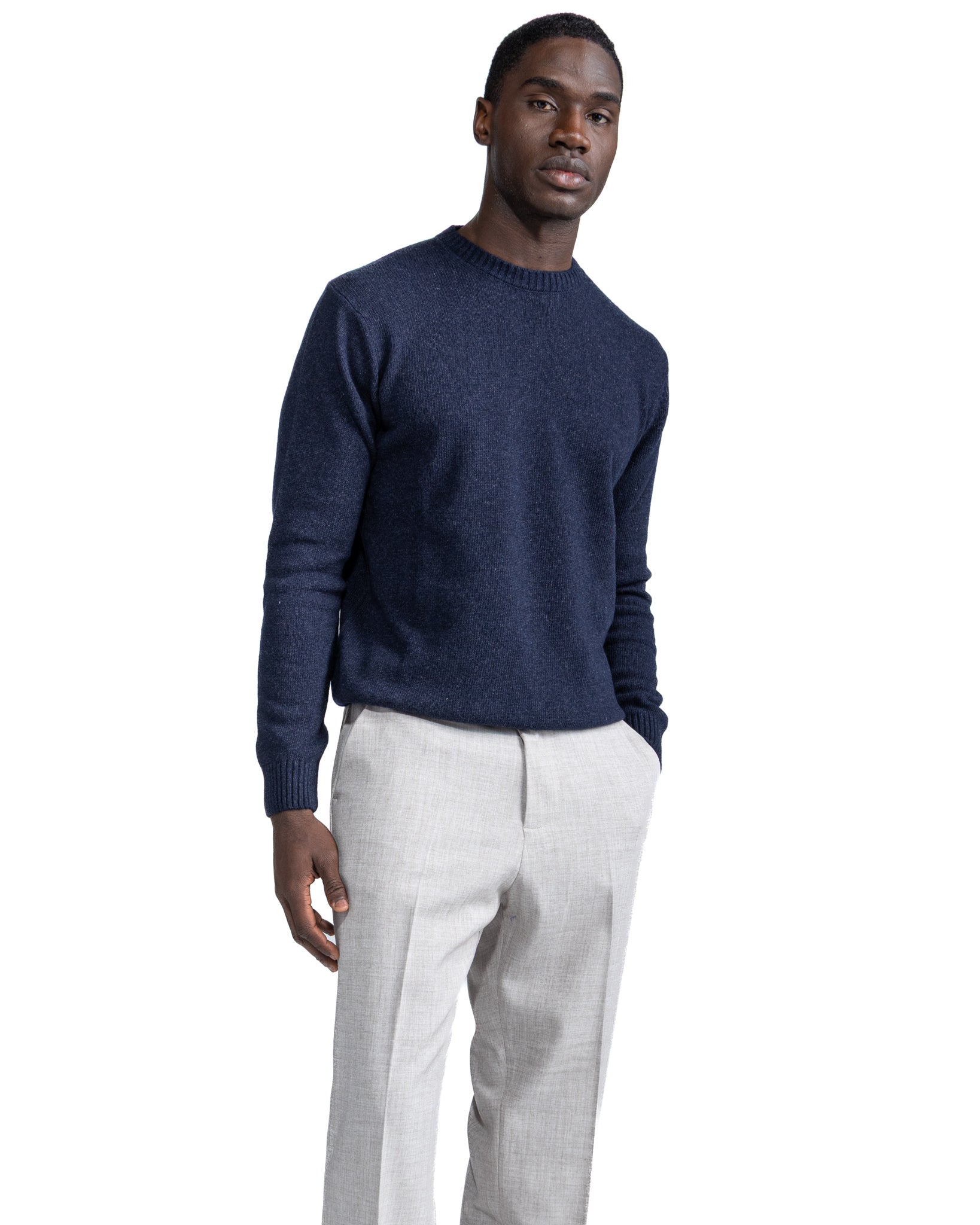 Etna crewneck in blue wool blend