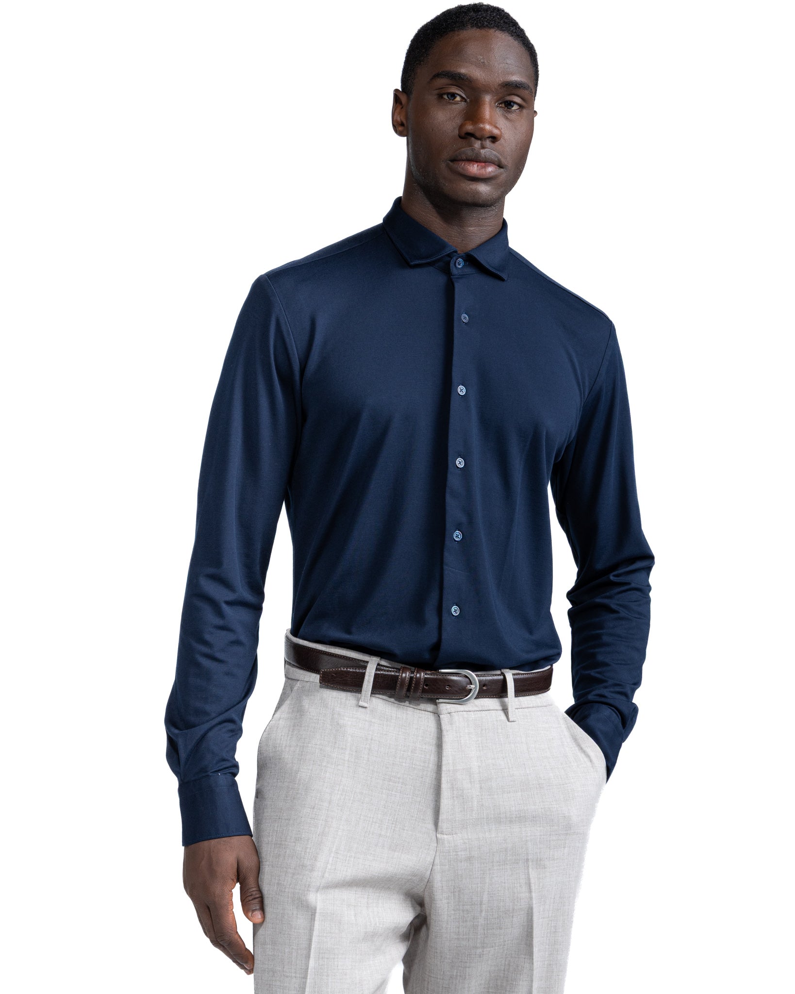 Camicia Radice in jersey blu