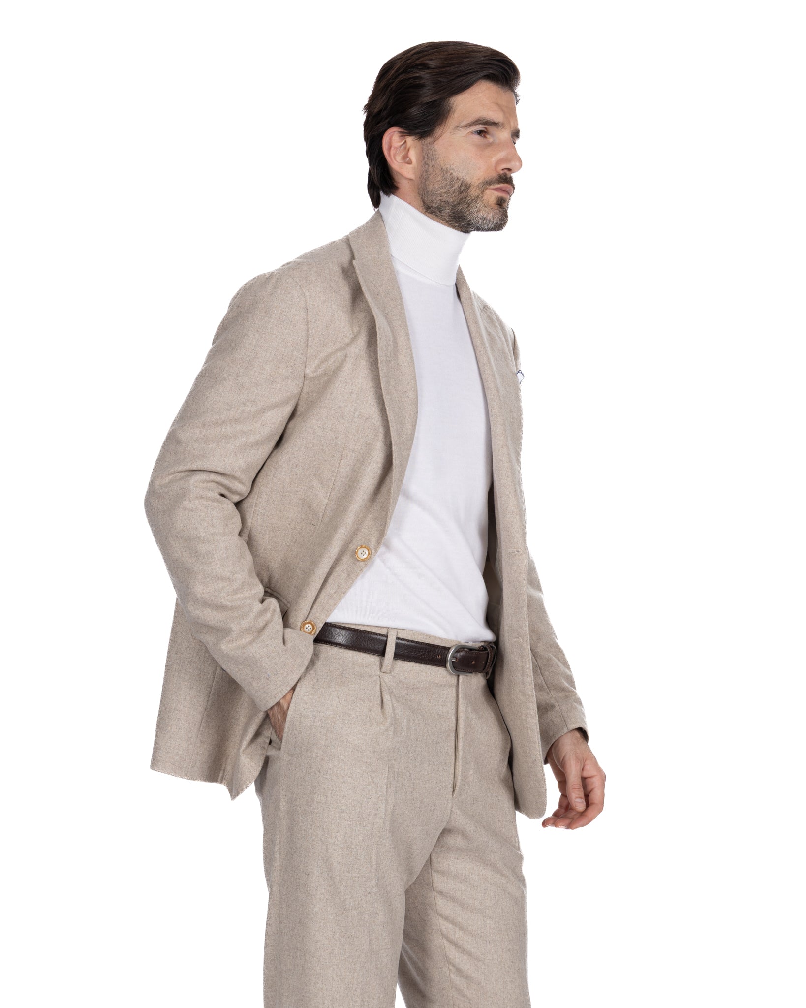Giacca Reflex in flanella beige