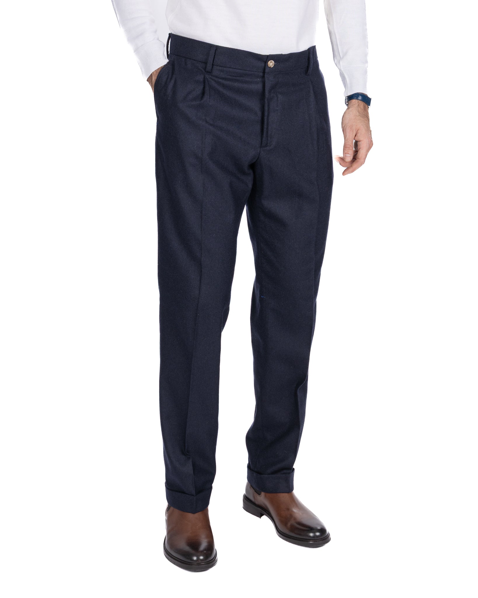 Nikon Blue Flannel Trousers