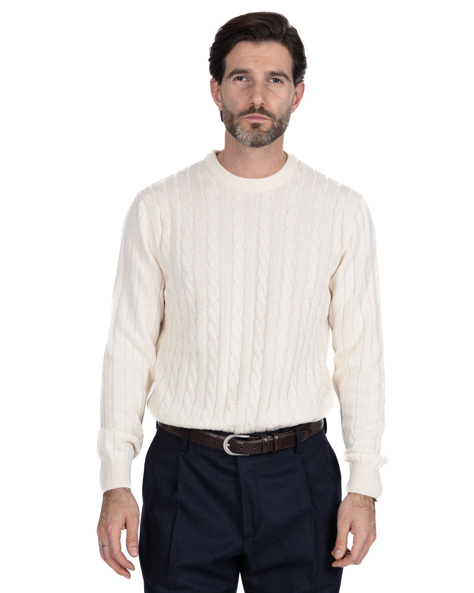 Girocollo Tambora a trecce panna