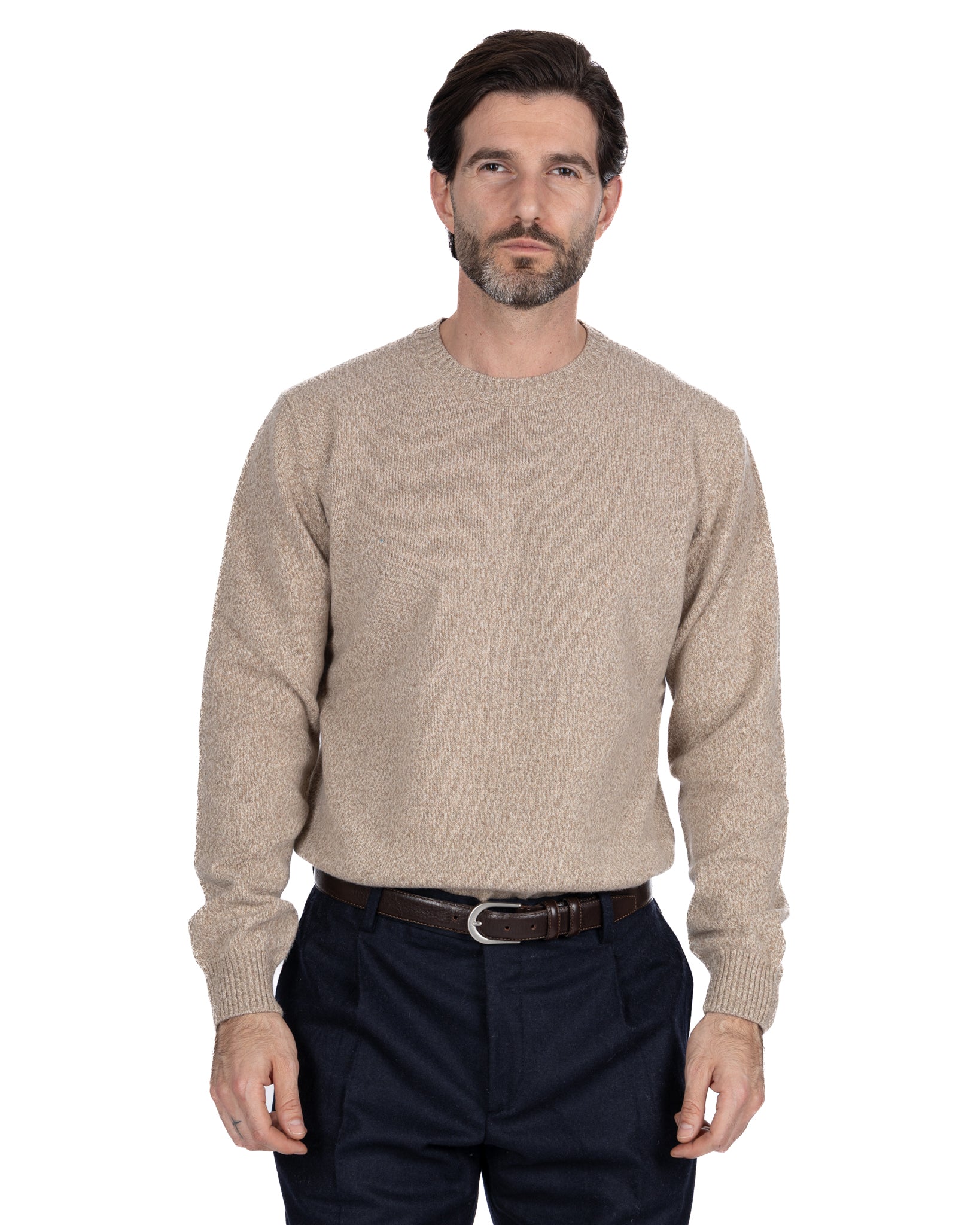 Willie crewneck in camel bouclè