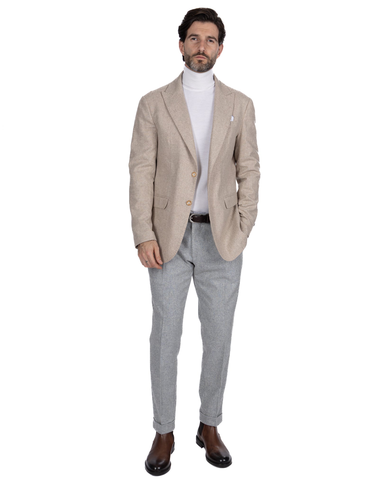 Giacca Reflex in flanella beige