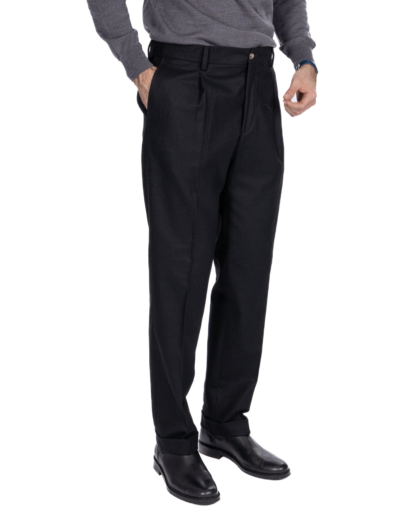 Pantalone Nikon in flanella nero