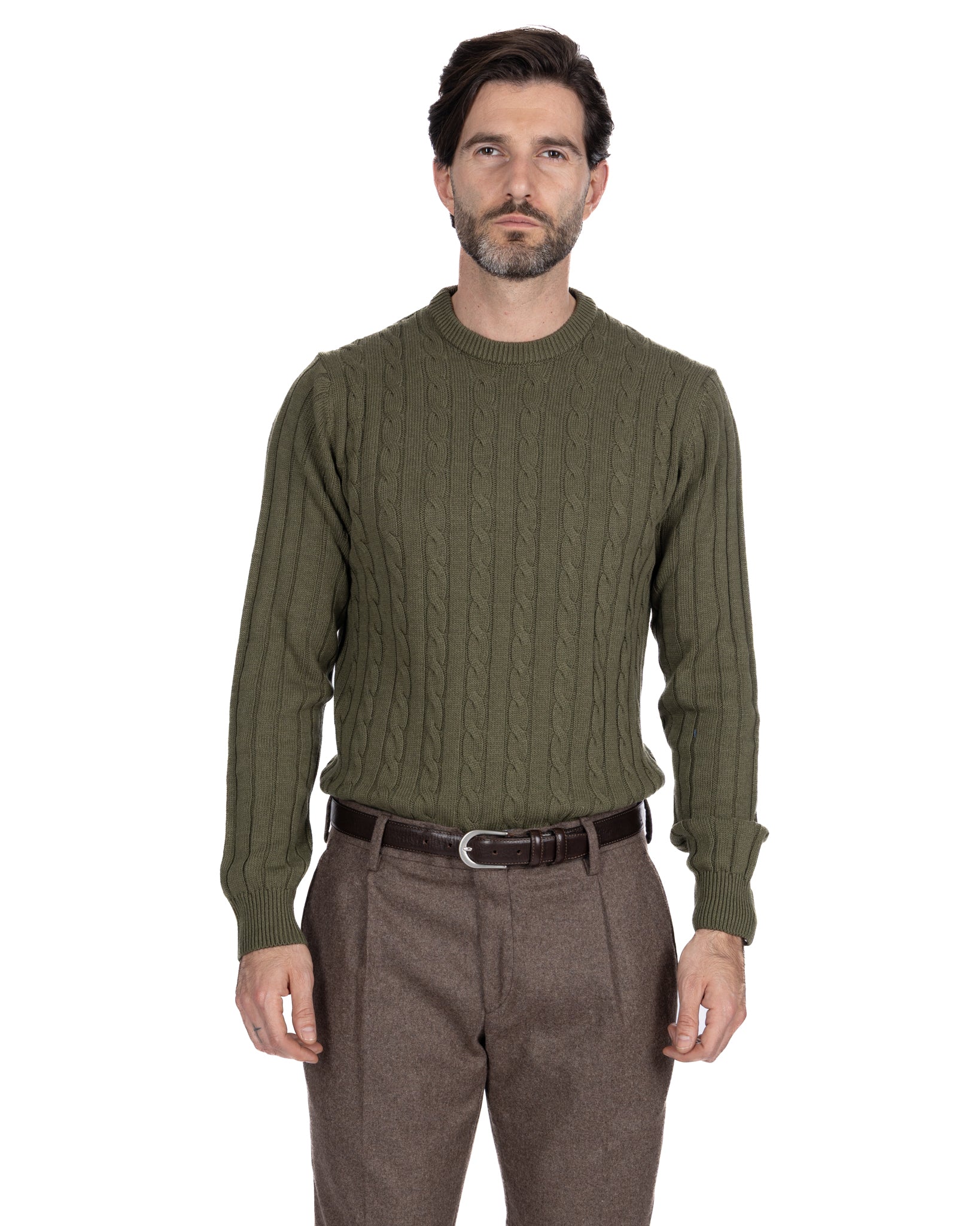 Girocollo Tambora a trecce verde