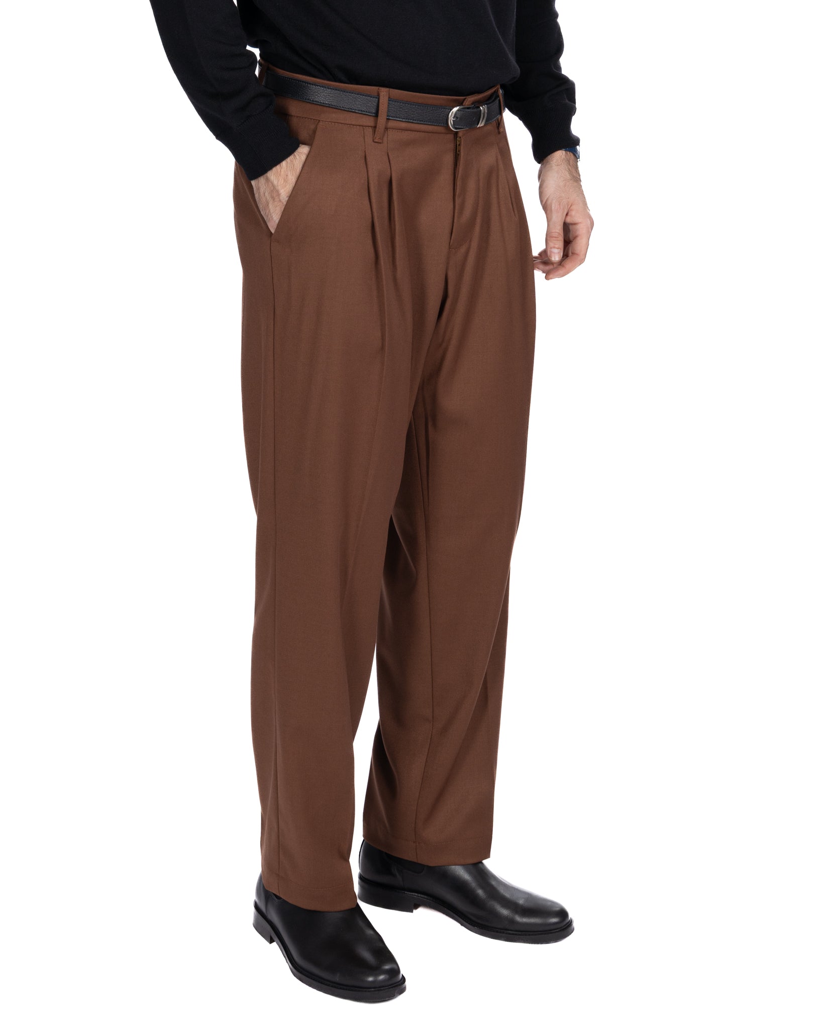 Pantalone largo Kevin tabacco