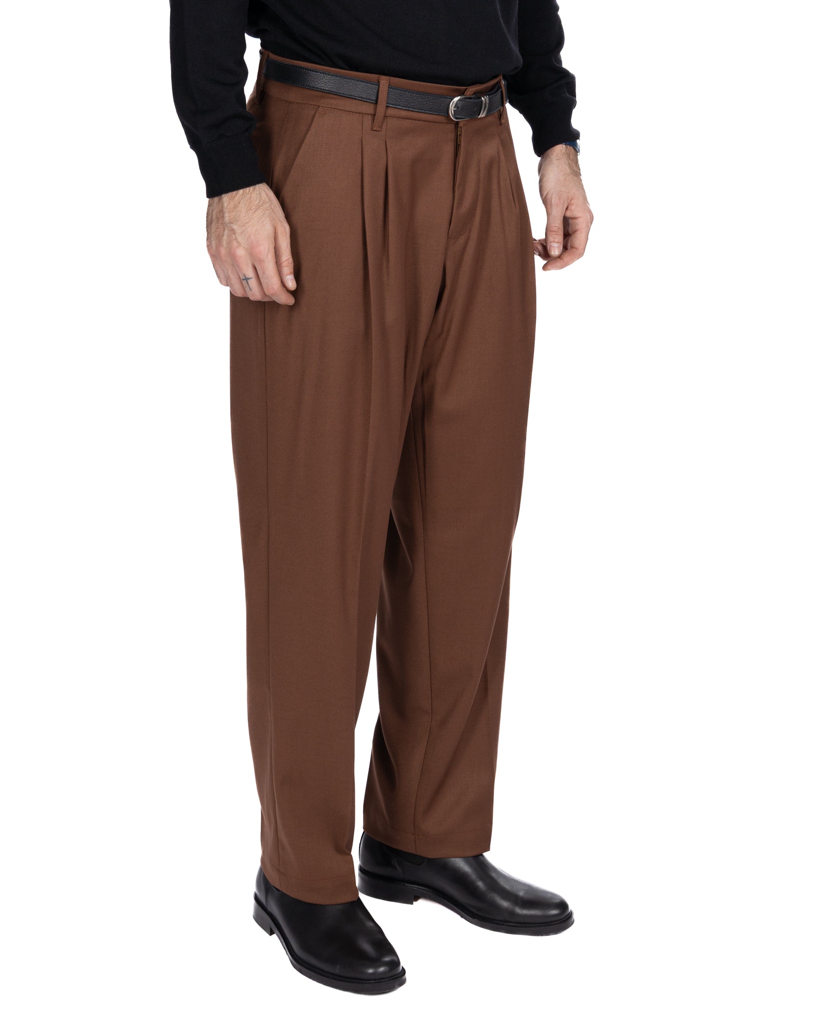 Pantalone largo Kevin tabacco