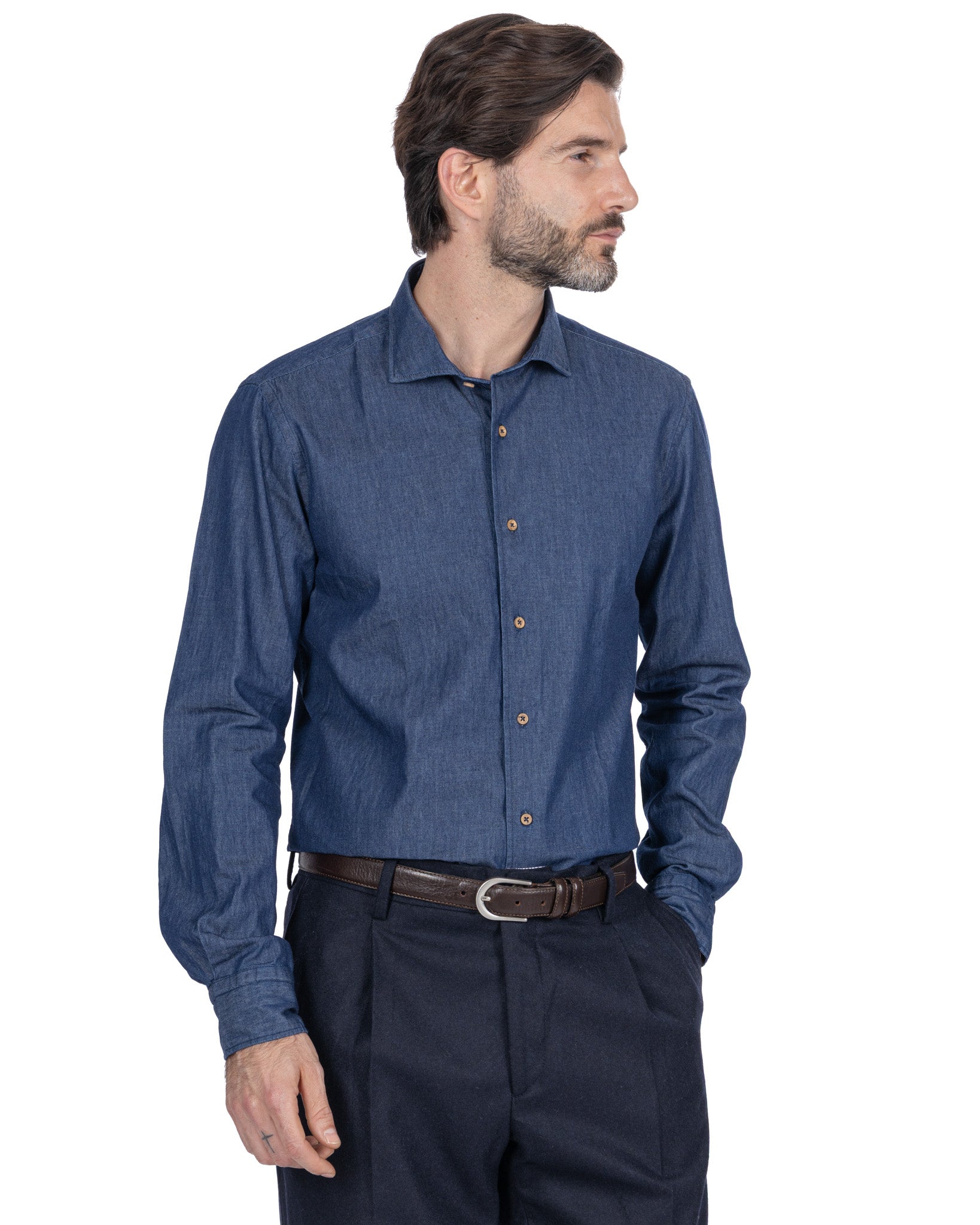Chemise en denim délavée Mark Zero