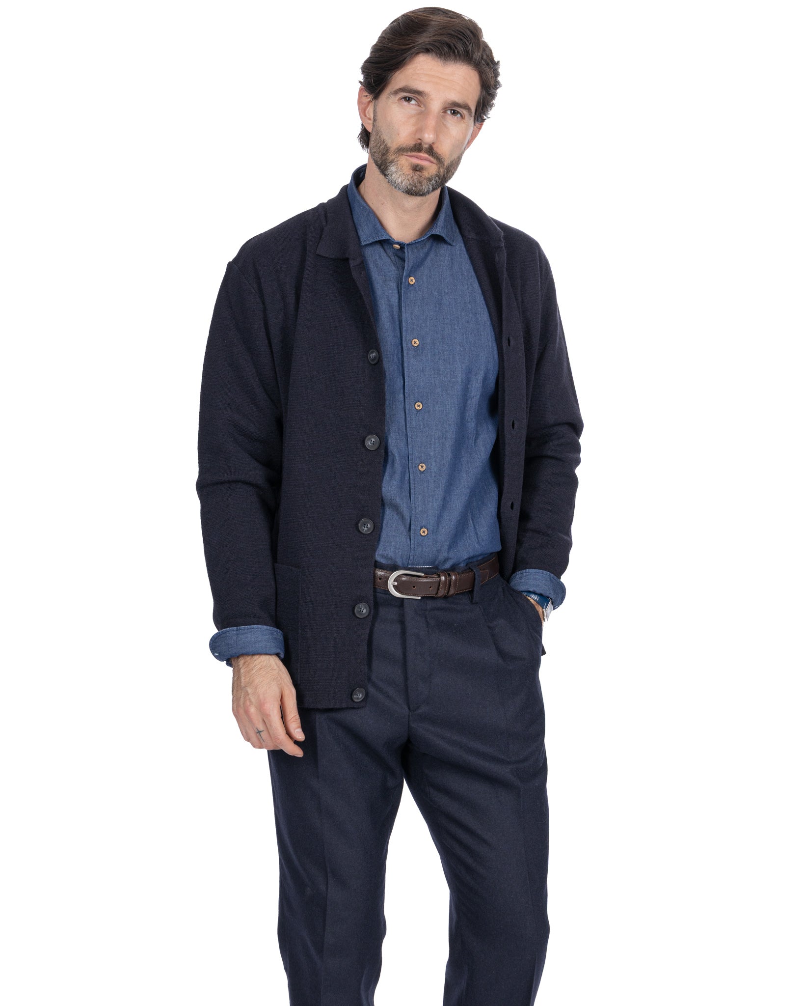 Giacca a maglia Krakatoa blu