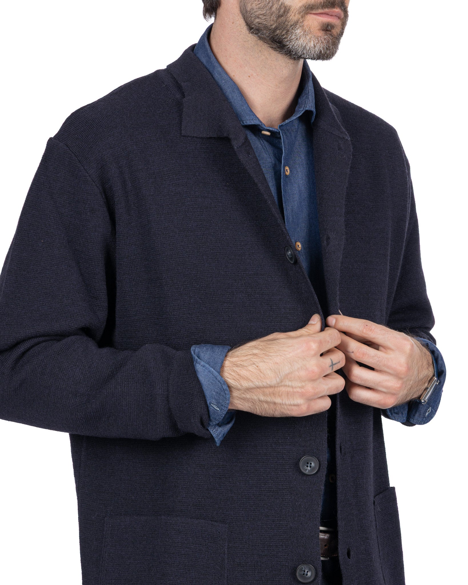 Giacca a maglia Krakatoa blu