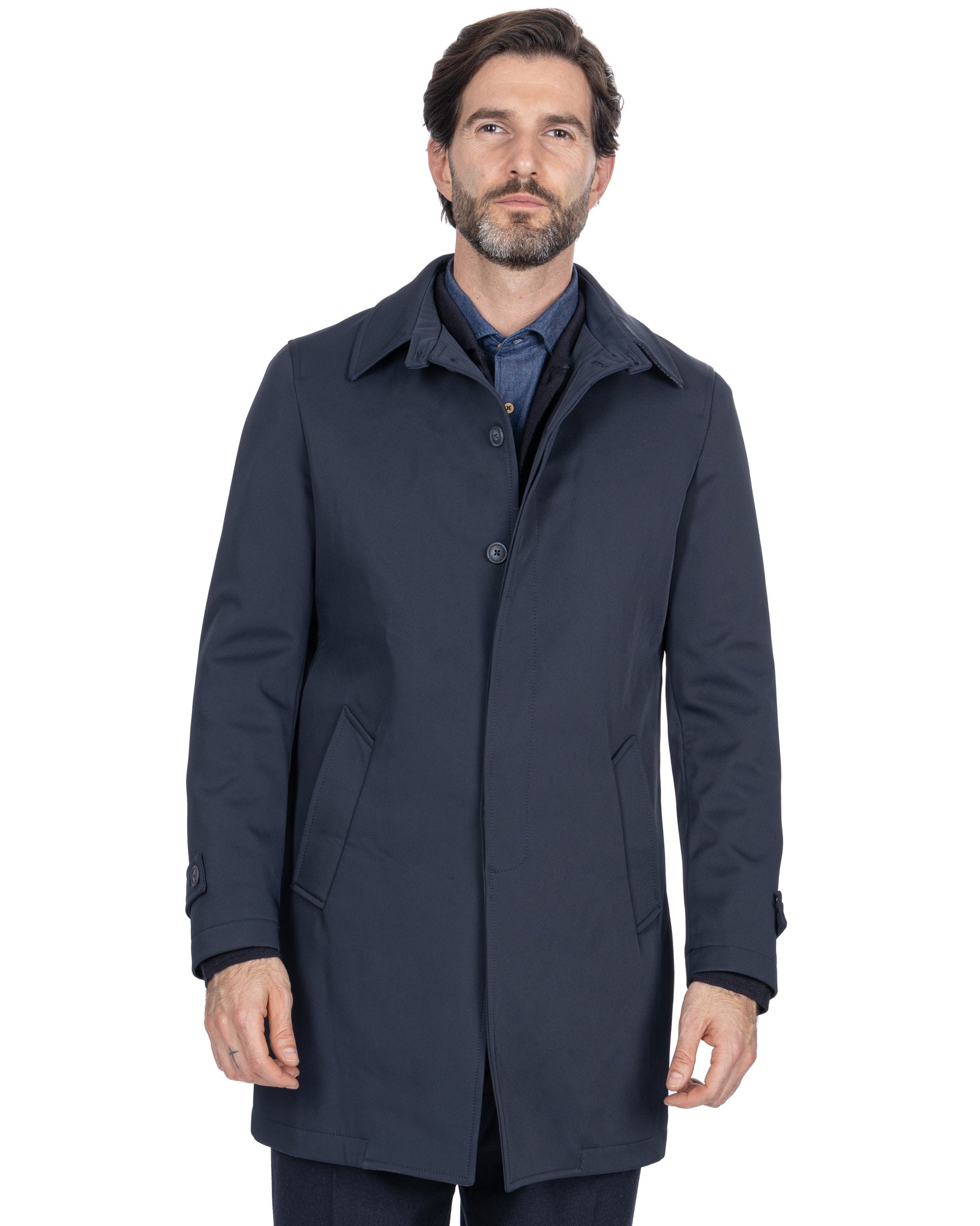 Trench-coat technique matelassé Tyler bleu