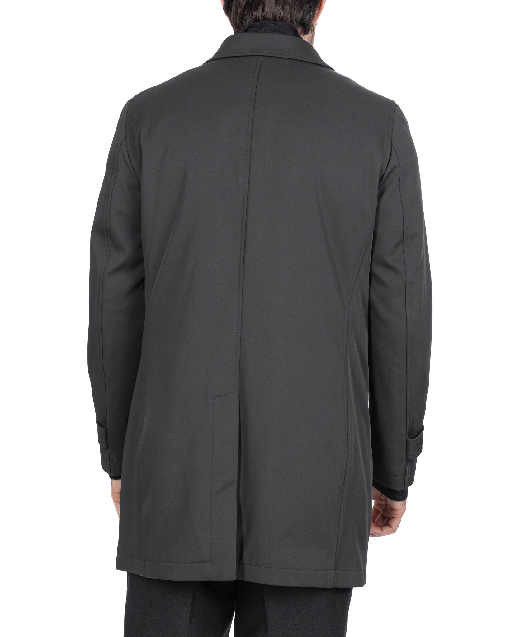 Tyler Technical Quilted Trench Coat in Black
