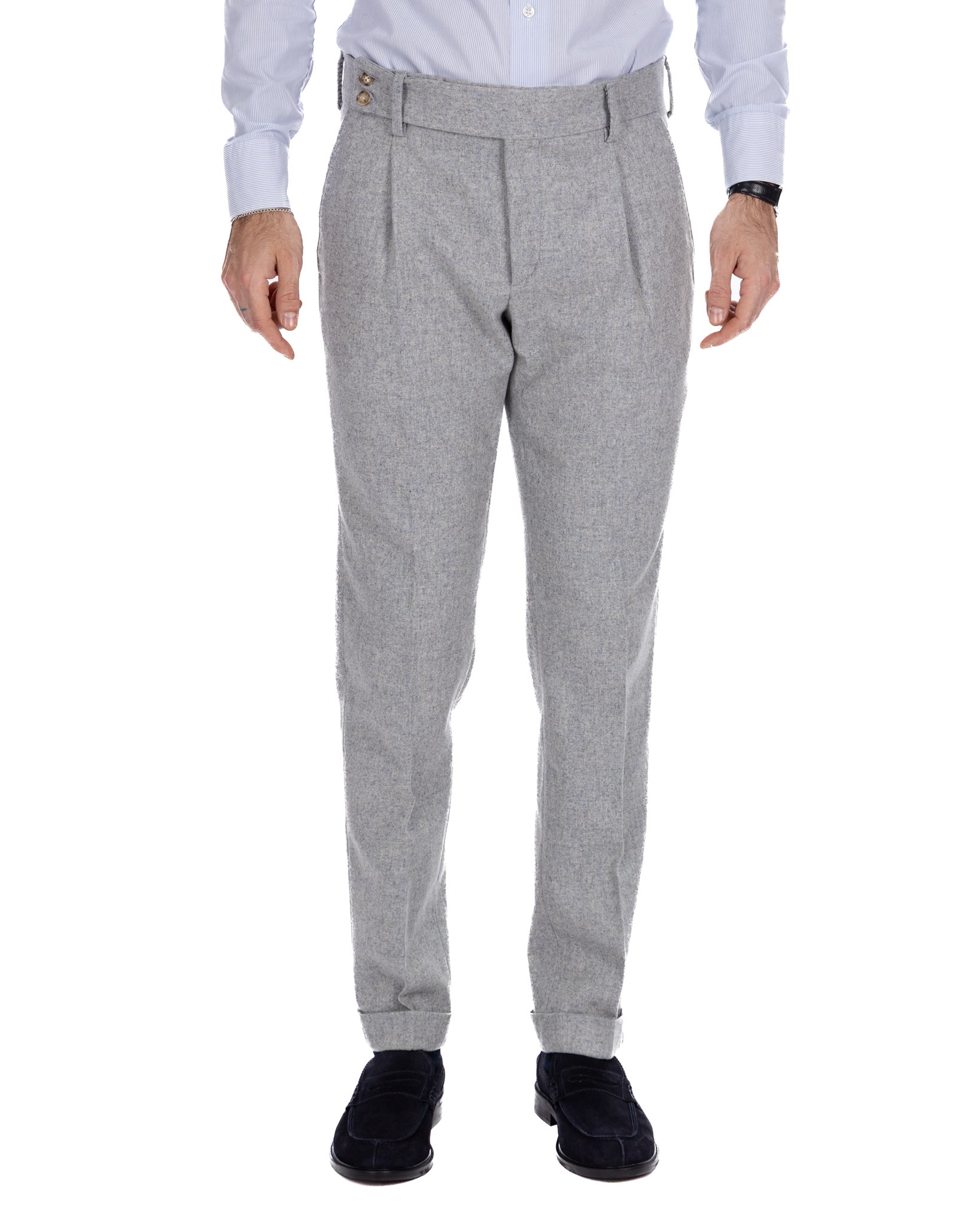 Pantalon en flanelle gris clair Canon