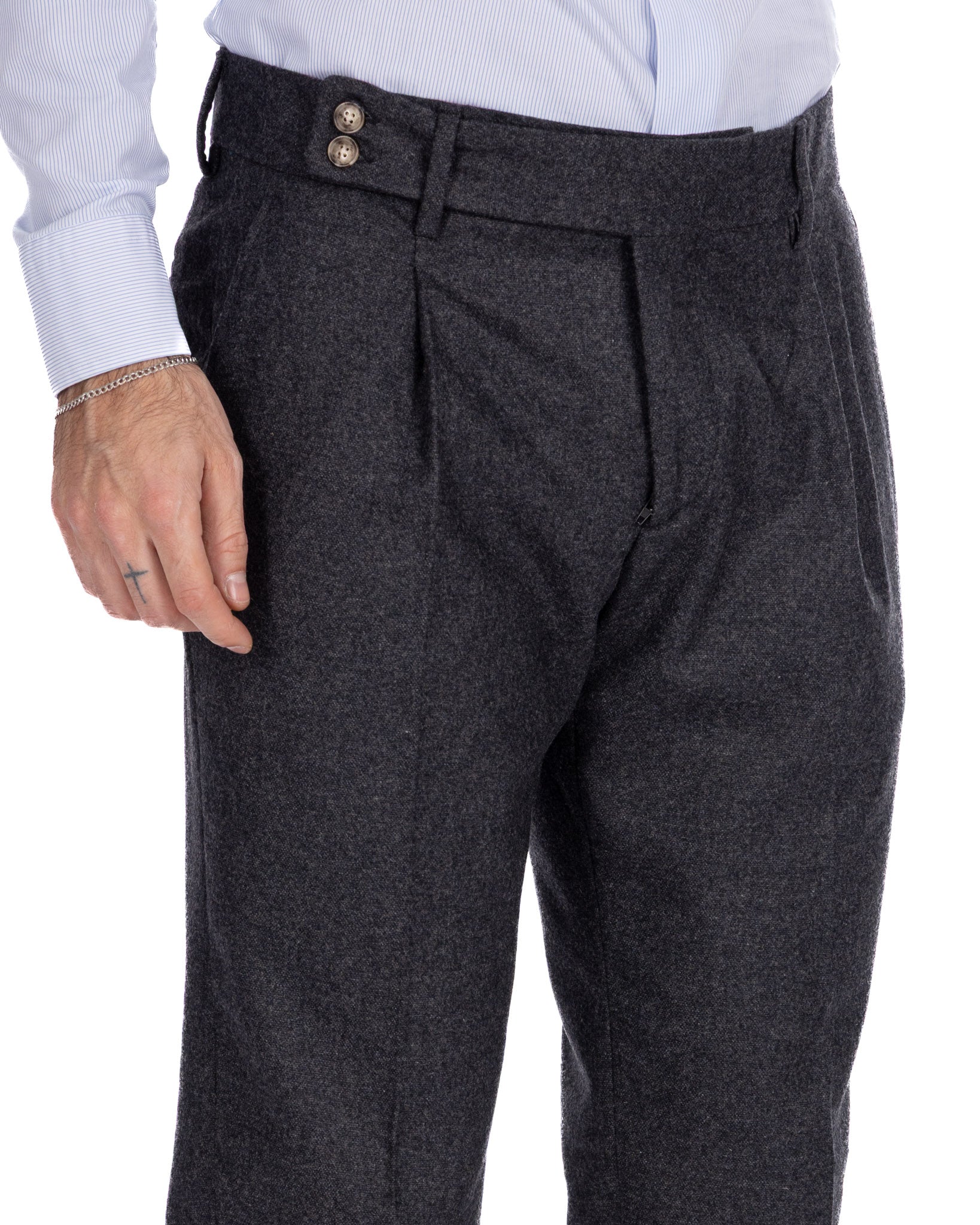 Pantalone Canon flanella antracite