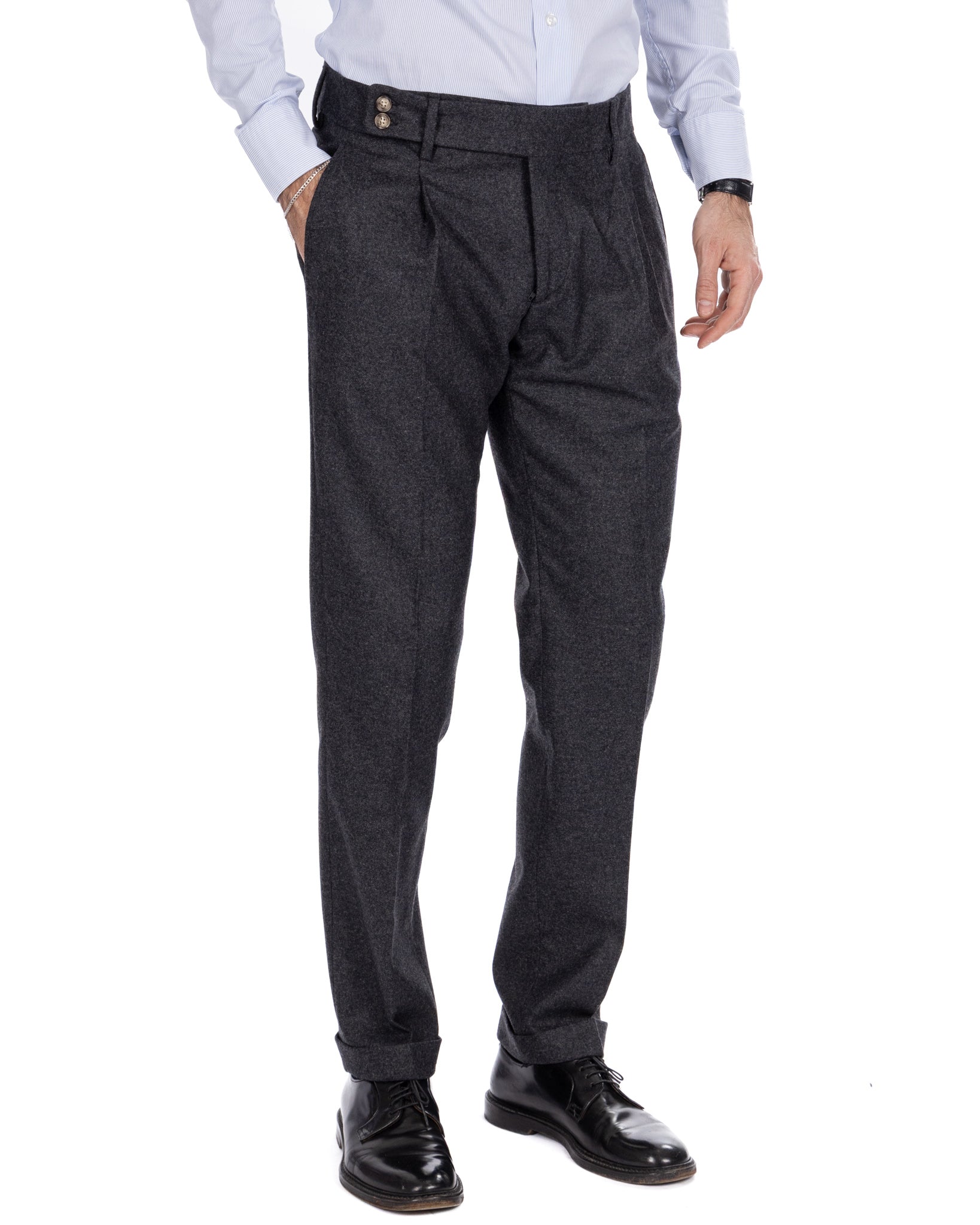 Canon charcoal flannel trousers